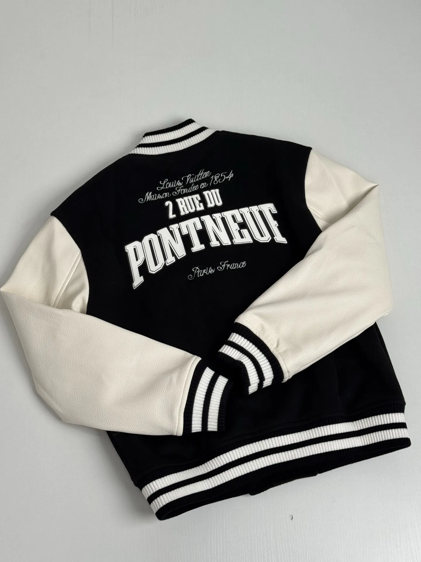 Leather-Trimmed Embroidered Varsity Jacket D34018677 — view 4