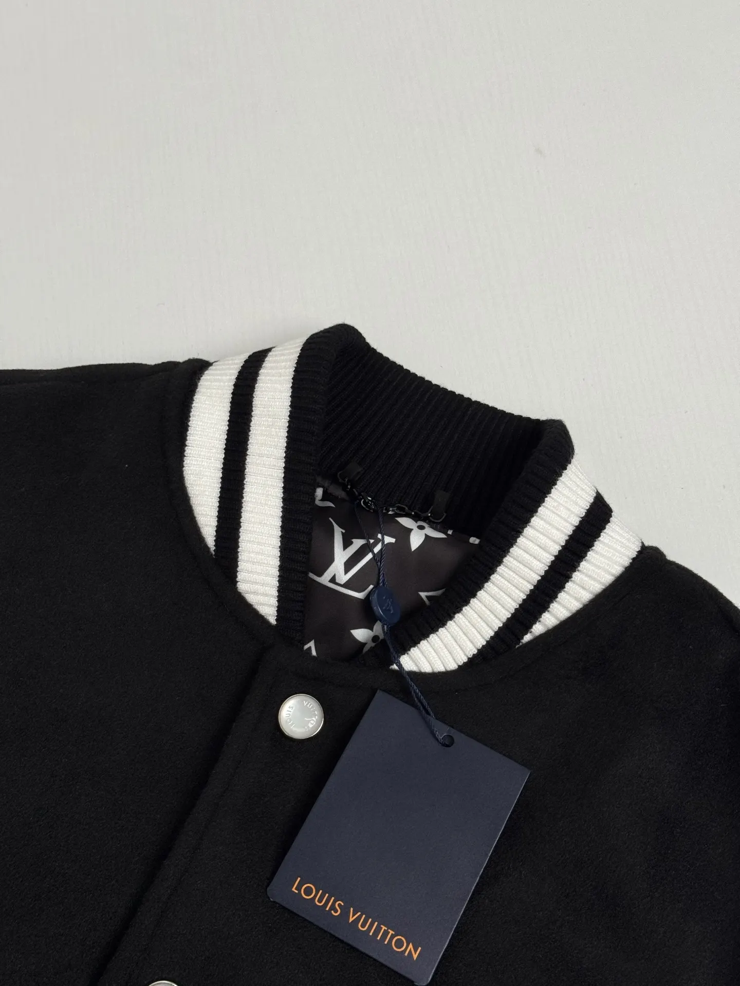 Leather-Trimmed Embroidered Varsity Jacket D34018677 — view 7