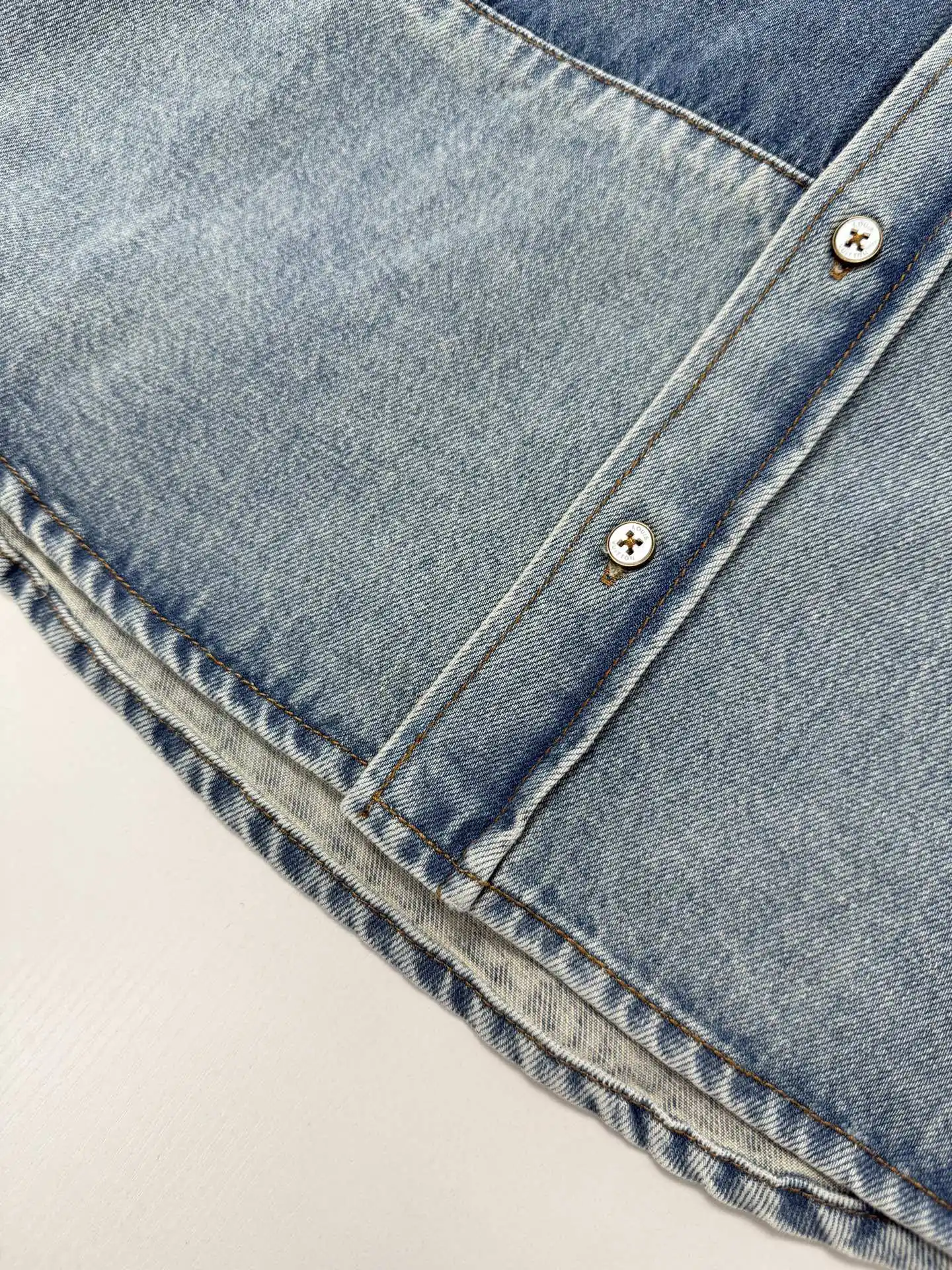 Monogram Patchwork Distressed Denim Shirt D34022026 — view 6