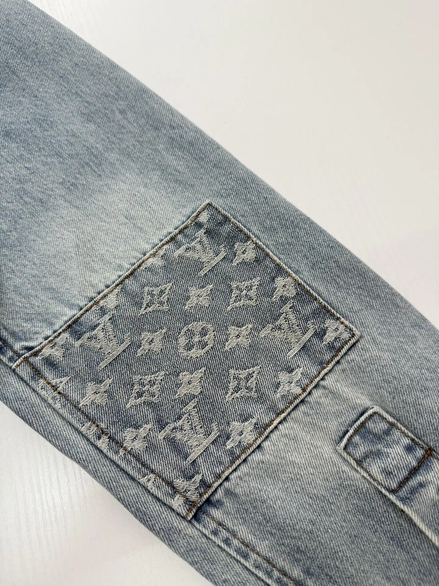 Monogram Patchwork Distressed Denim Shirt D34022026 — view 11