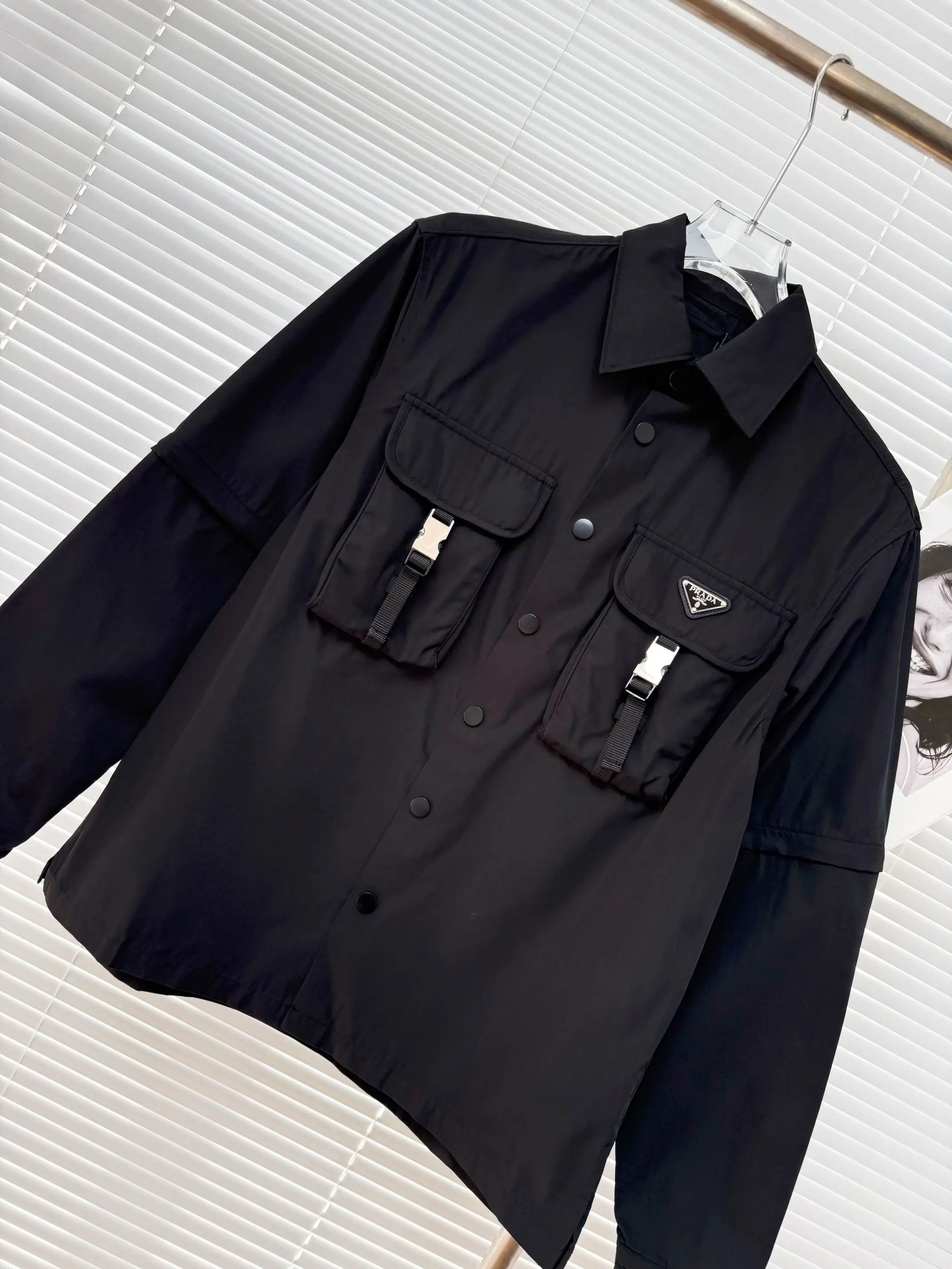 Re-Nylon and Denim Overshirt Jacket D34014856 — view 3
