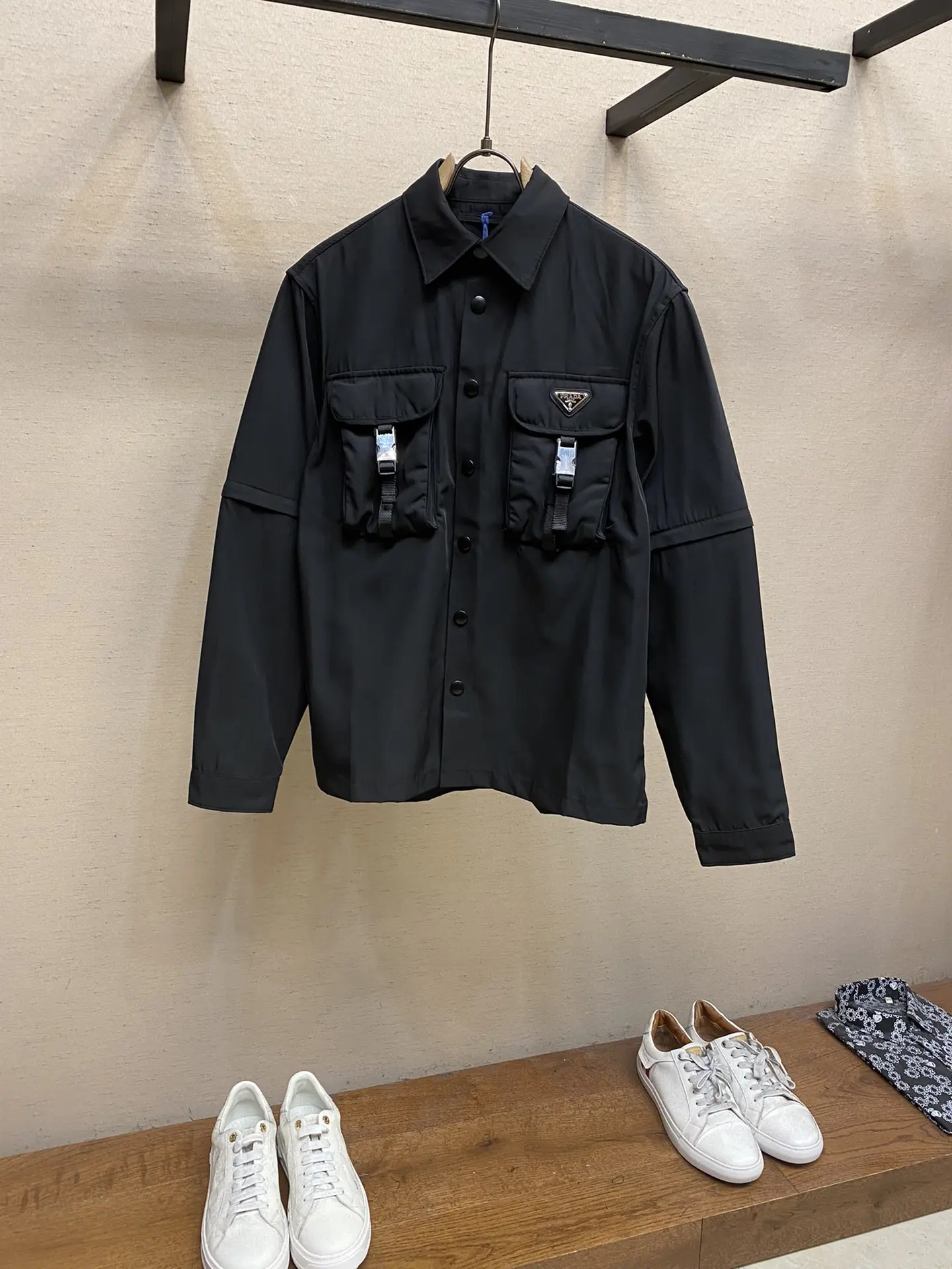 Re-Nylon Convertible Utility Shirt Jacket D34014855