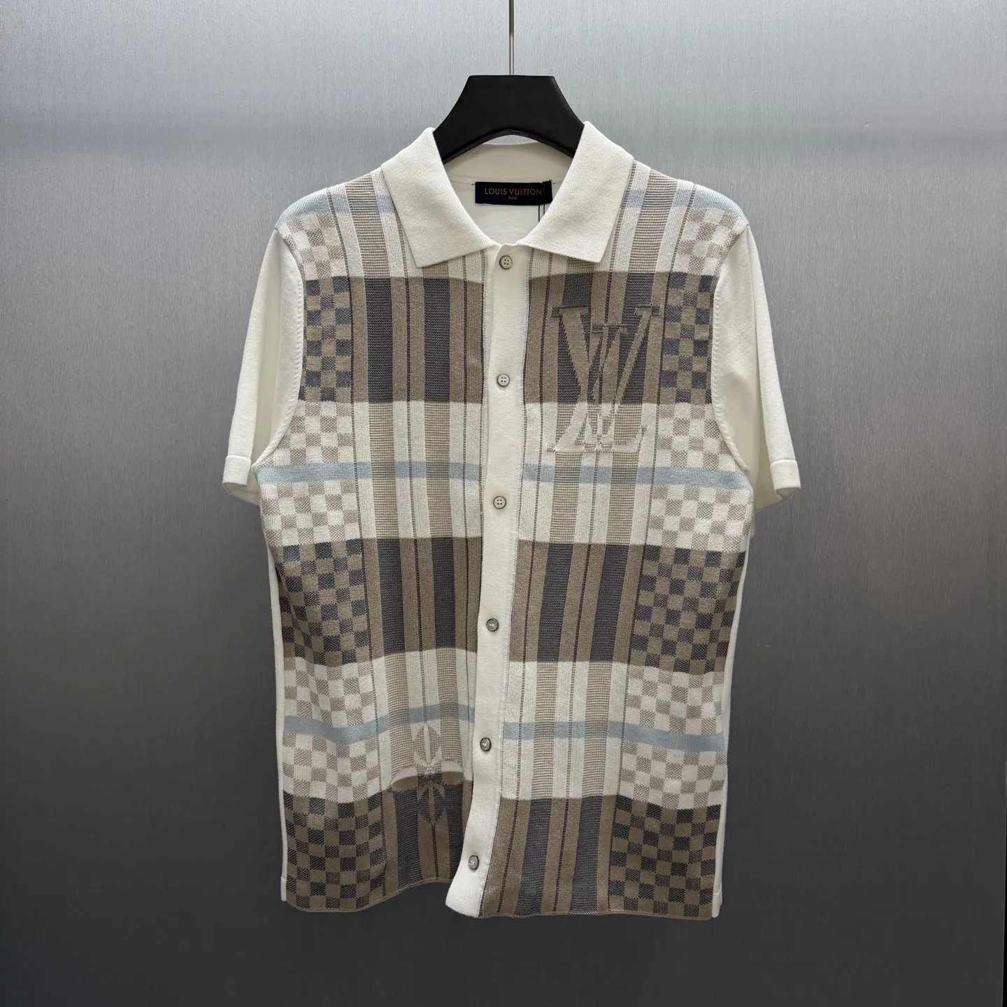 Damier Jacquard Knit Polo Shirt D34014579