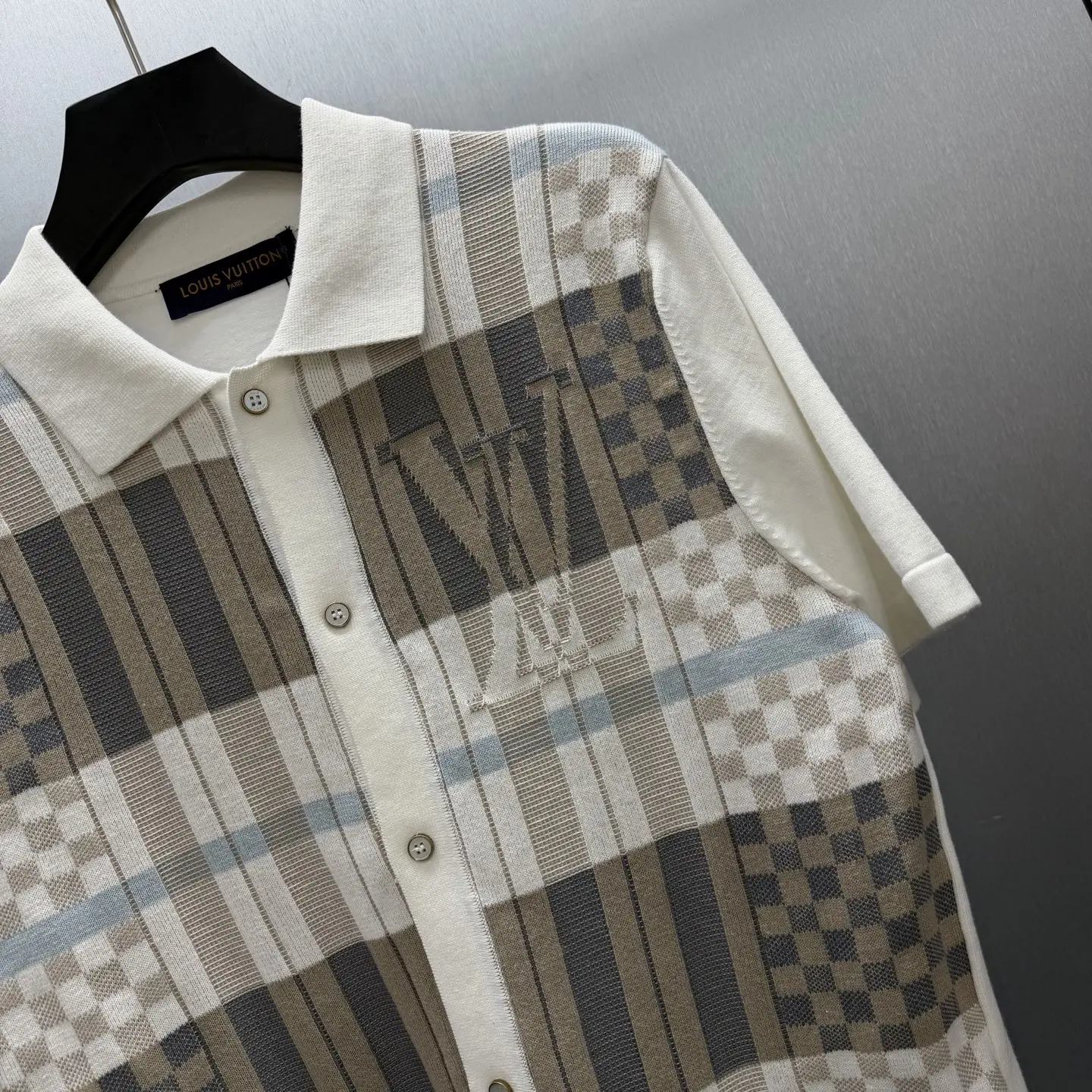 Damier Jacquard Knit Polo Shirt D34014579 — view 3