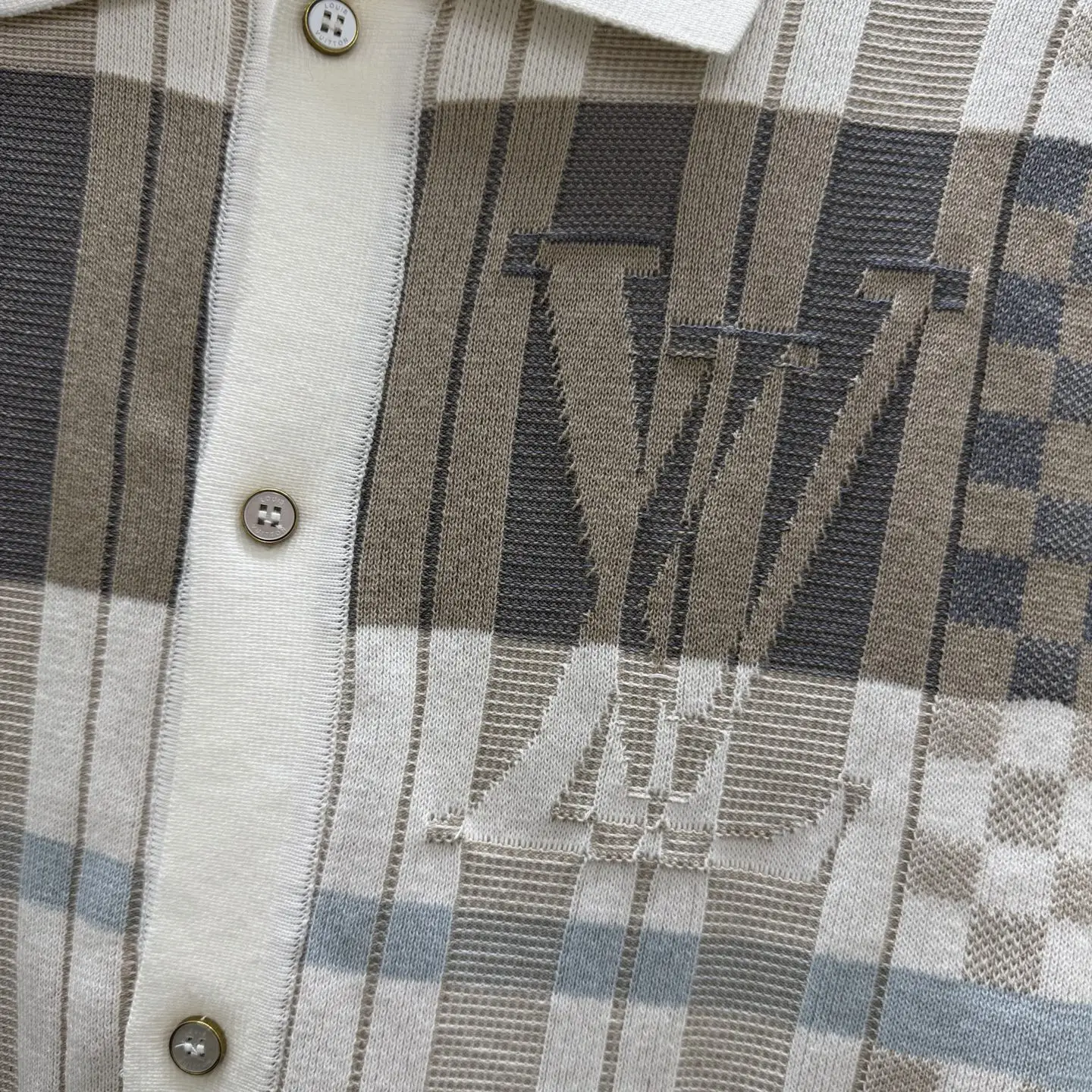 Damier Jacquard Knit Polo Shirt D34014579 — view 6
