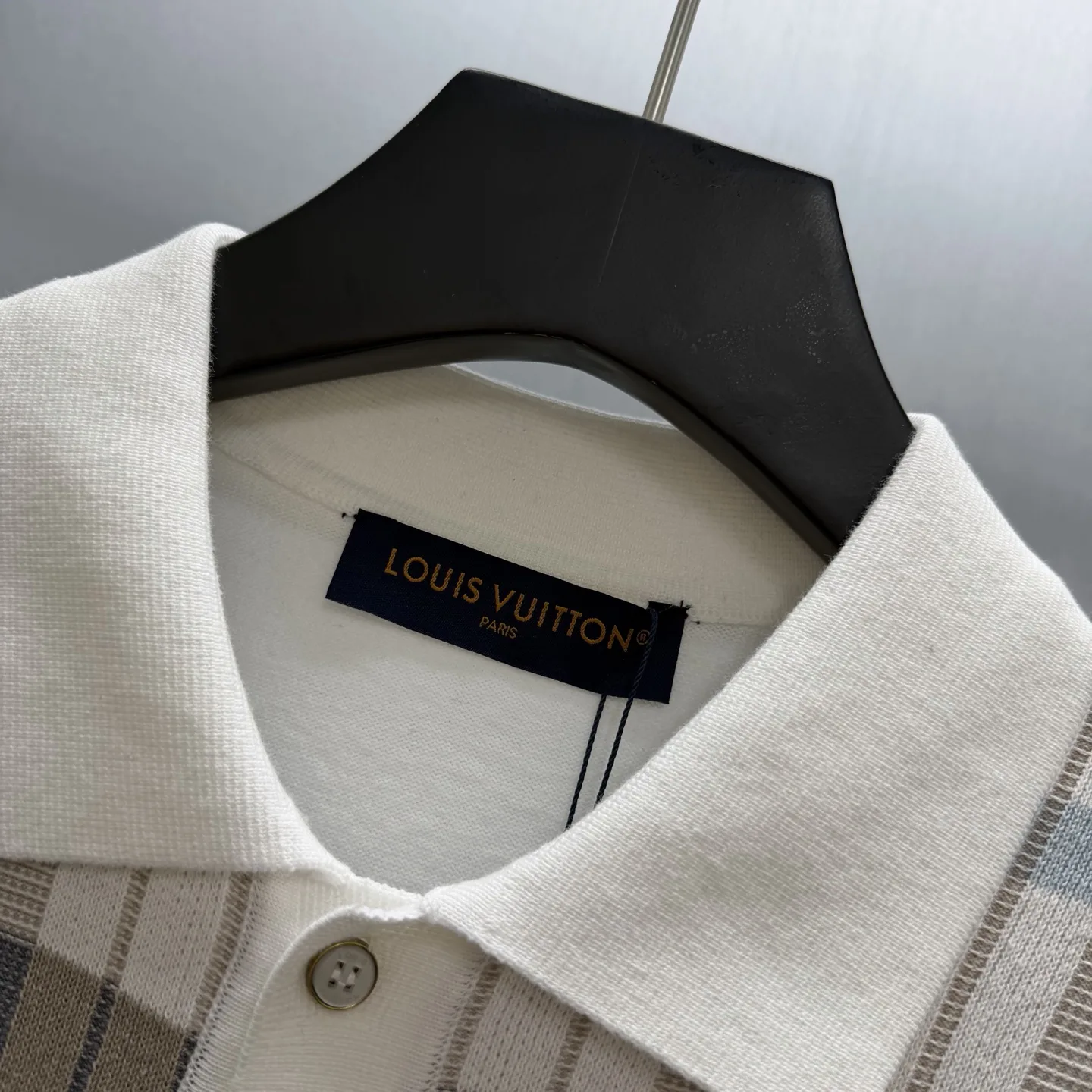 Damier Jacquard Knit Polo Shirt D34014579 — view 9