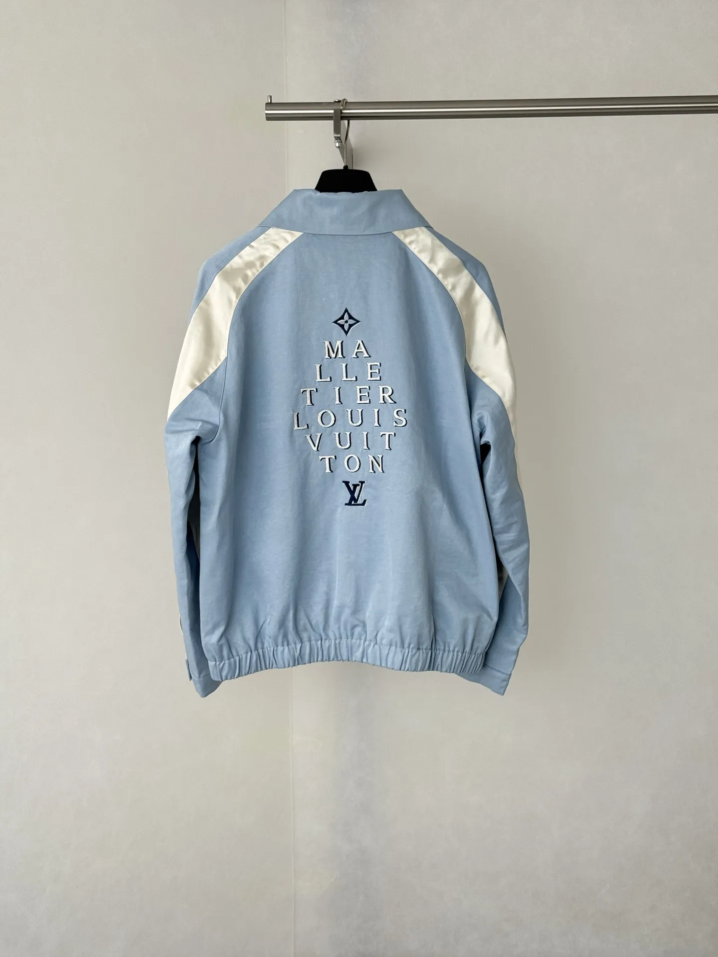 Malletier Embroidered Color-Block Harrington Jacket D34518673 — view 2
