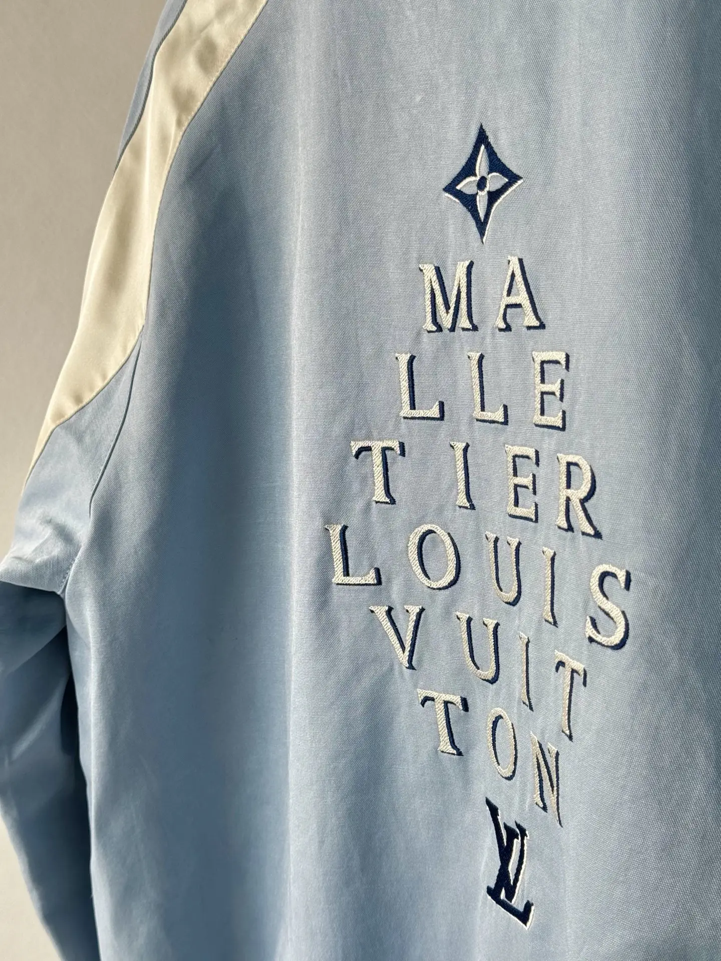 Malletier Embroidered Color-Block Harrington Jacket D34518673 — view 3