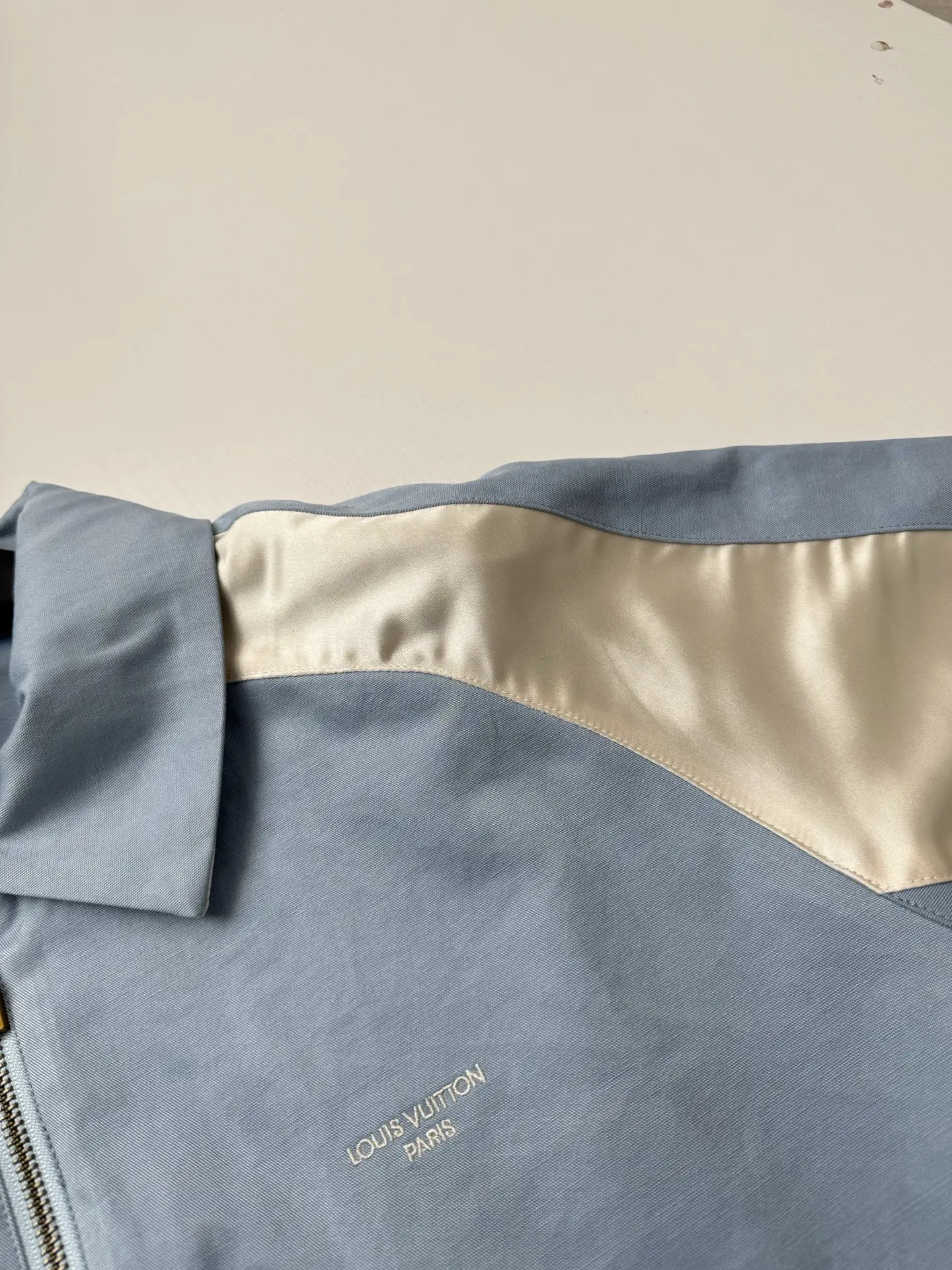 Malletier Embroidered Color-Block Harrington Jacket D34518673 — view 8