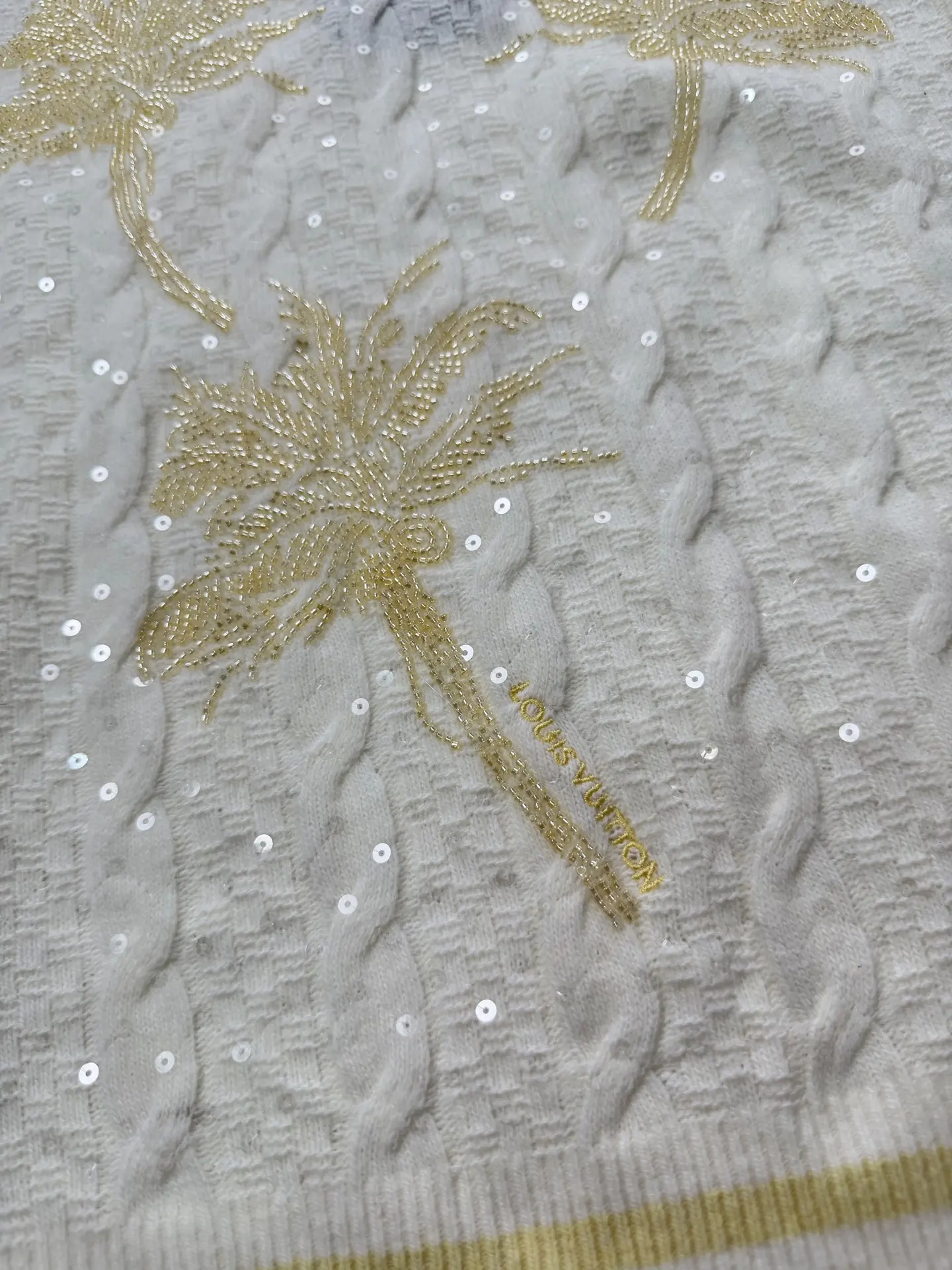 Palm Tree Beaded Cable-Knit Vest D34521964 — view 6
