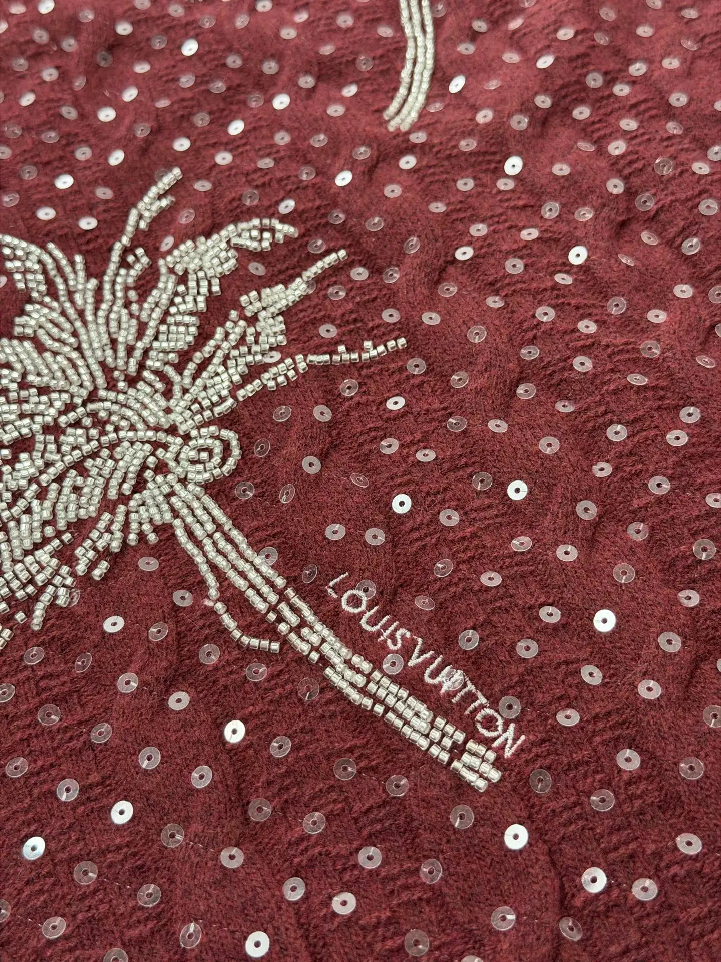 Palm Tree Beaded Cable-Knit Vest D34521965 — view 7