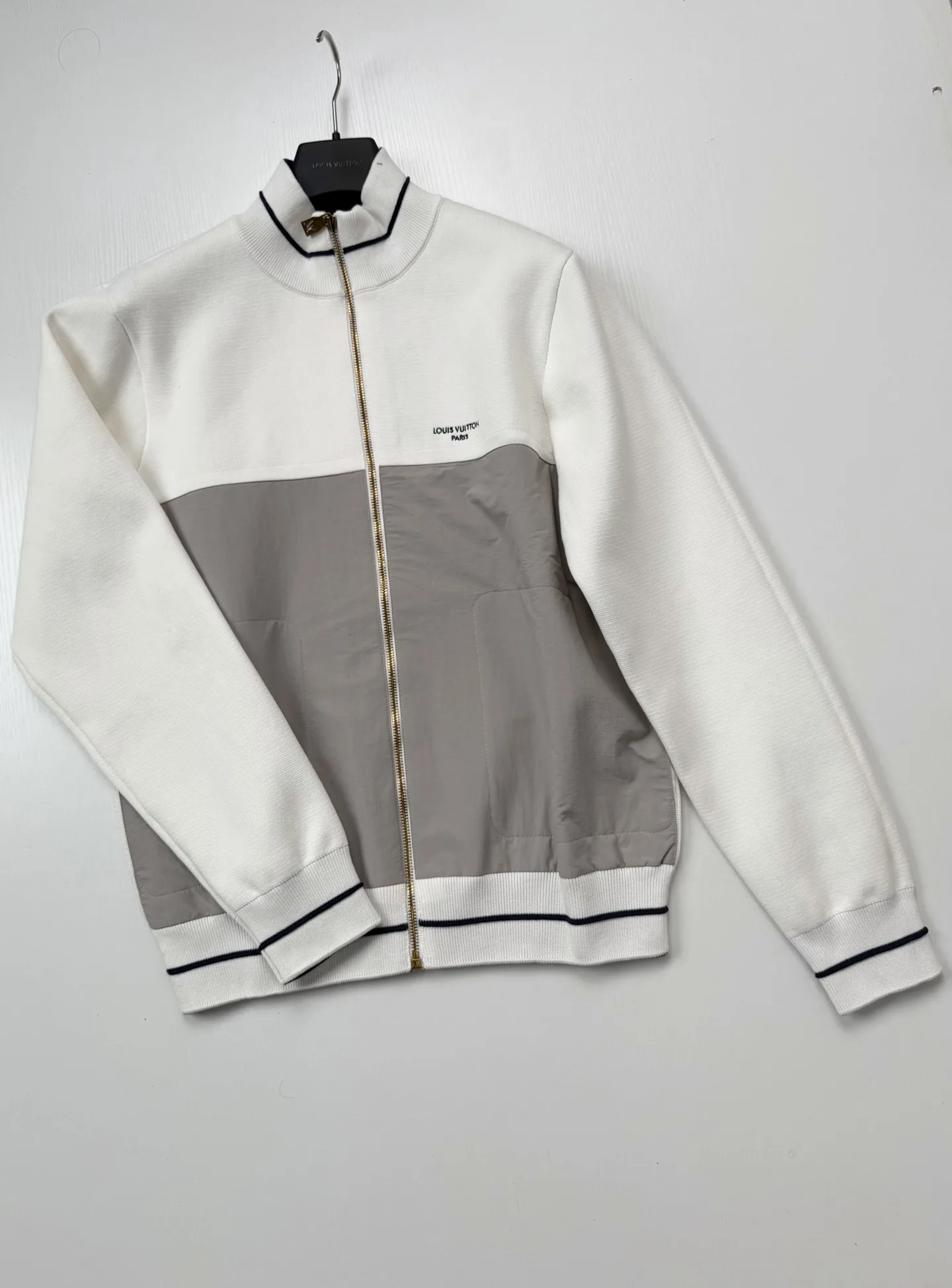 Mixed-Media Color-Block Zip-Up Jacket D34518710 — view 3