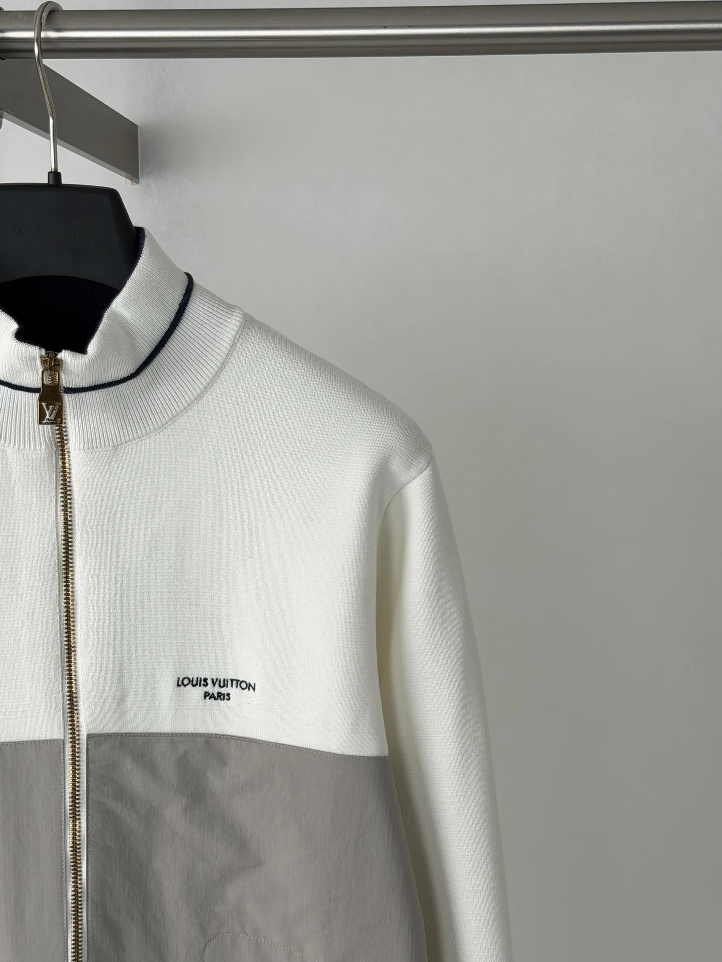 Mixed-Media Color-Block Zip-Up Jacket D34518710 — view 4