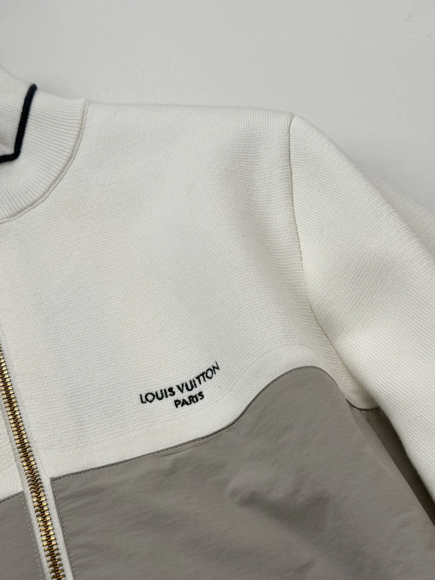 Mixed-Media Color-Block Zip-Up Jacket D34518710 — view 6