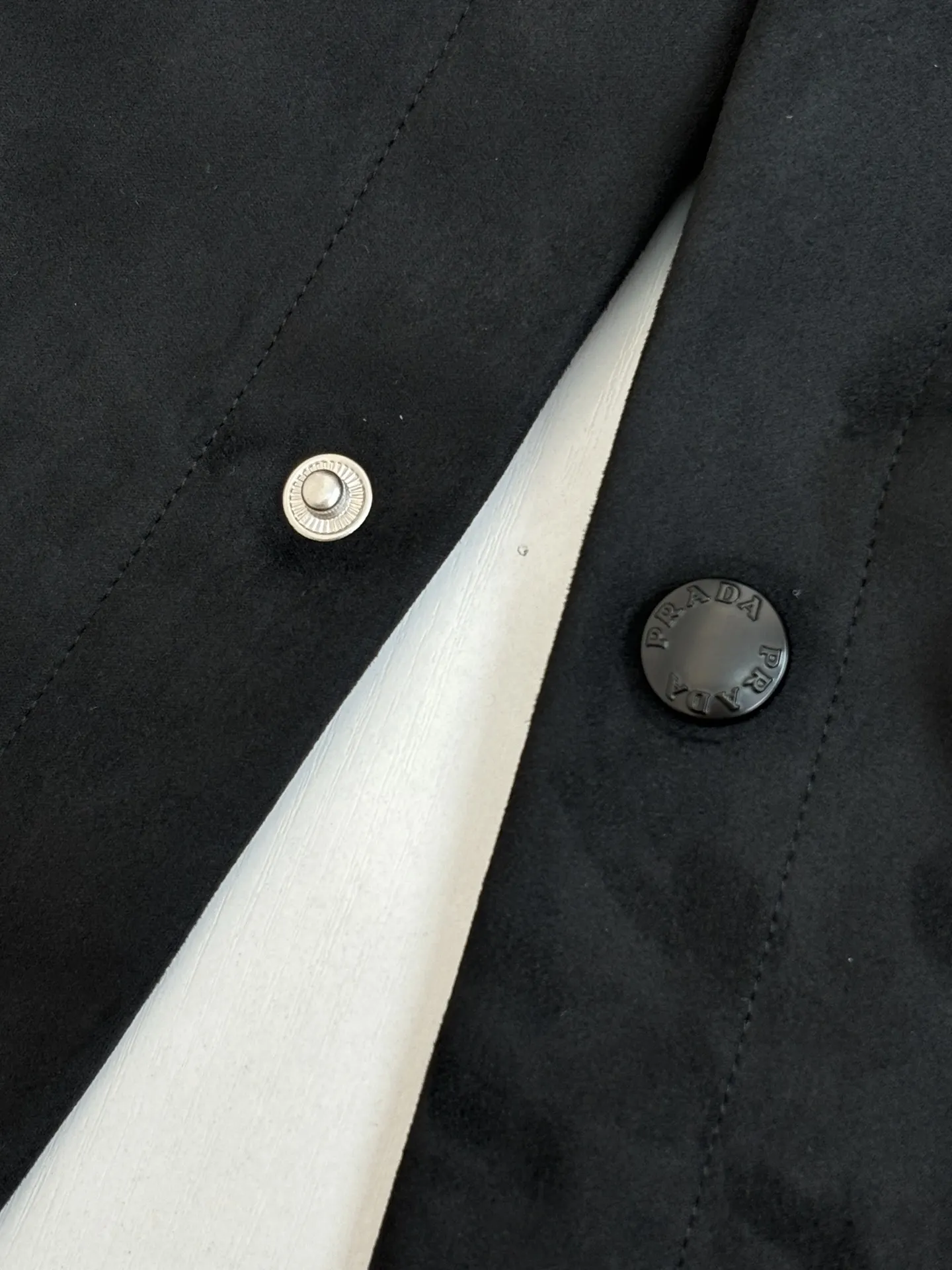Faux Suede Shirt Jacket with Enamel Triangle Logo D34518616 — view 7