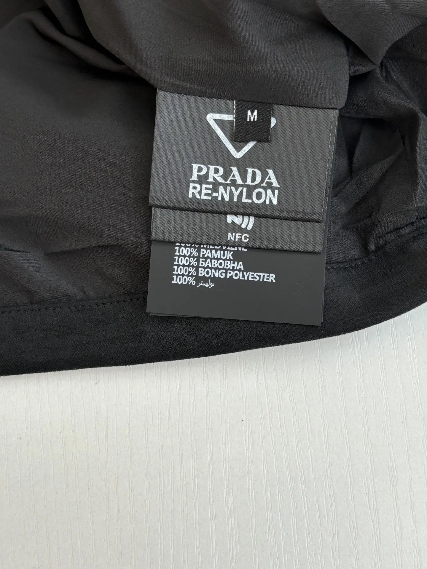 Faux Suede Shirt Jacket with Enamel Triangle Logo D34518616 — view 10