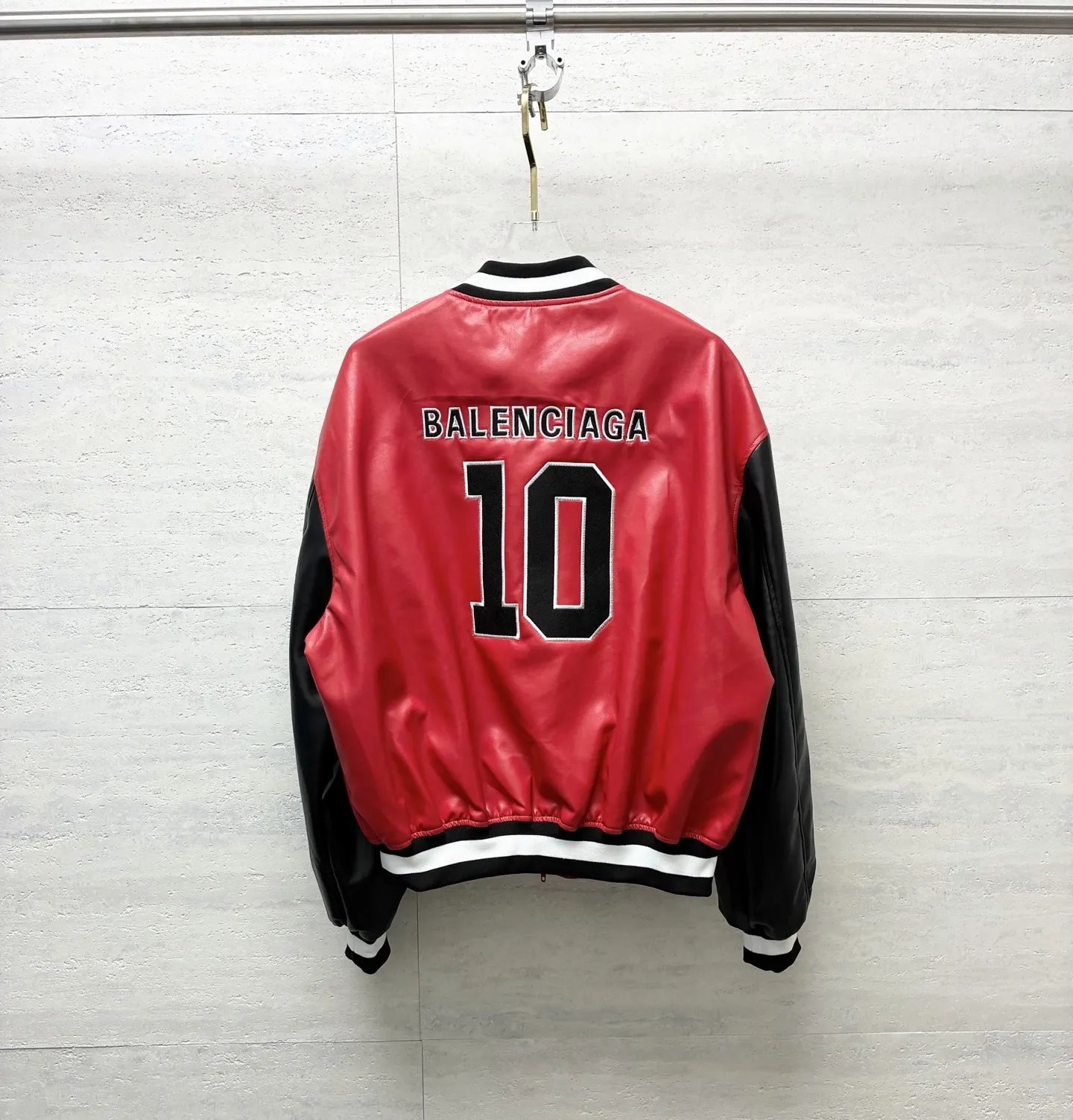 NBA Logo Leather Bomber Jacket D35019106 — view 3