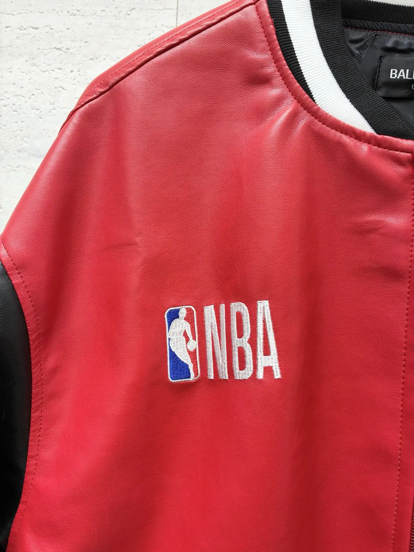 NBA Logo Leather Bomber Jacket D35019106 — view 10