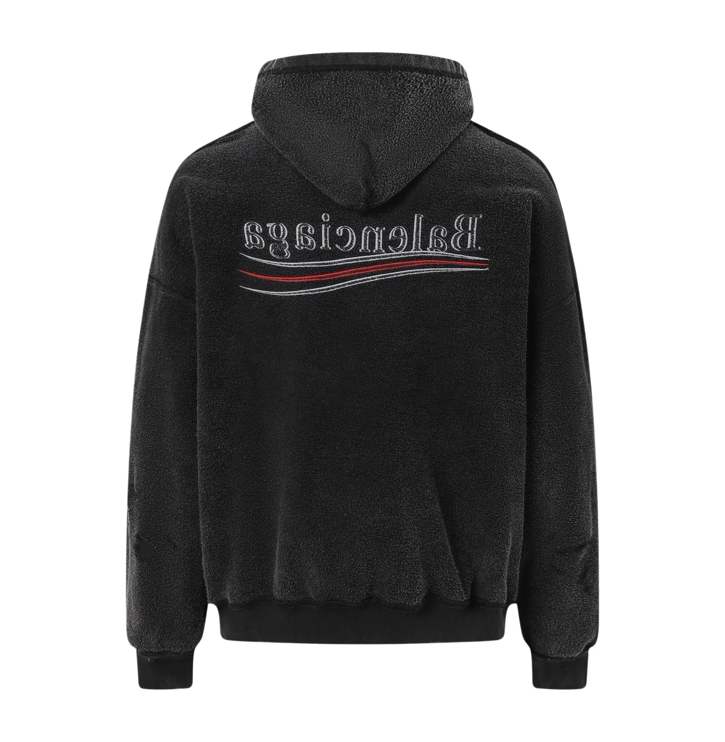 Distressed Logo-Embroidered Zip-Up Hoodie D35022499 — view 2