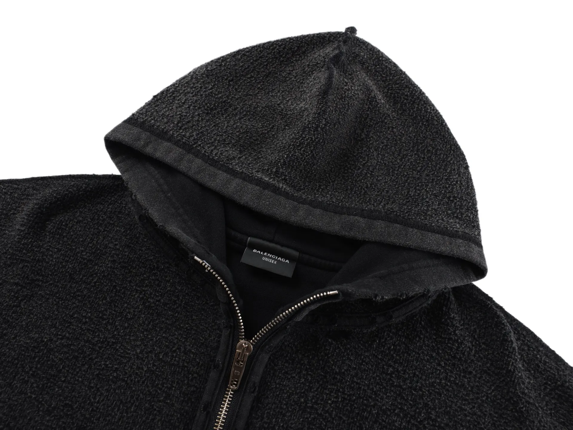 Distressed Logo-Embroidered Zip-Up Hoodie D35022499 — view 3