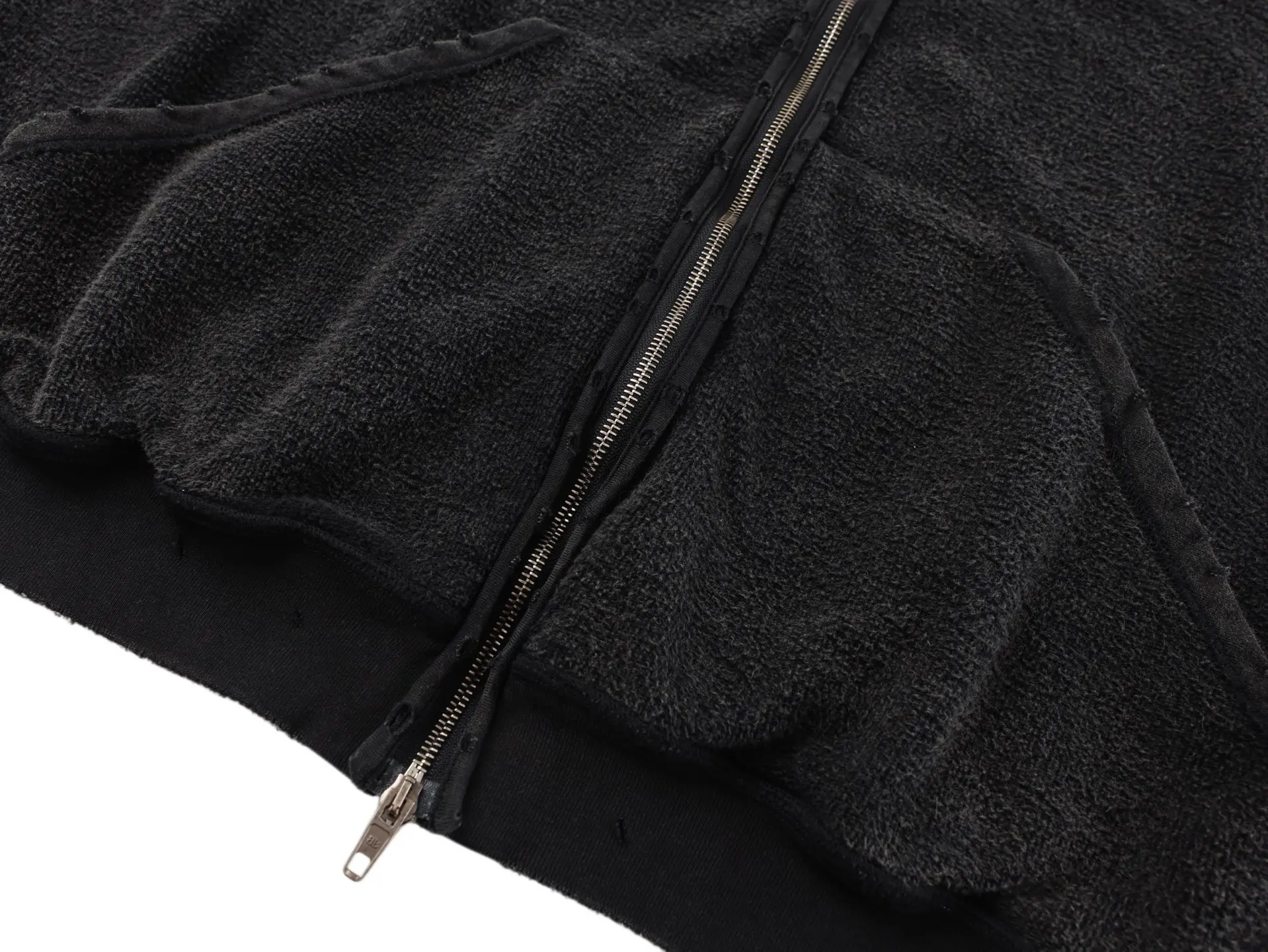 Distressed Logo-Embroidered Zip-Up Hoodie D35022499 — view 8
