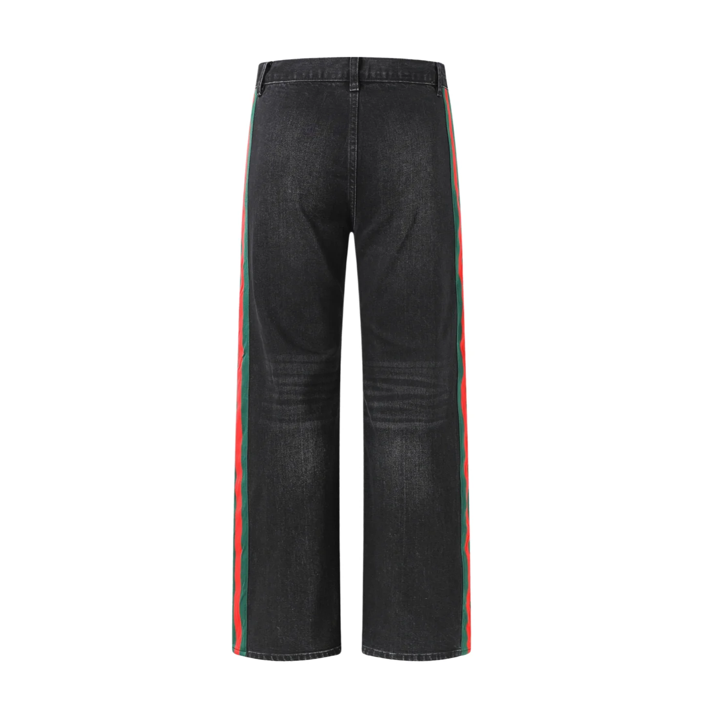 Web-Stripe Straight-Leg Washed Jeans D35022444 — view 2