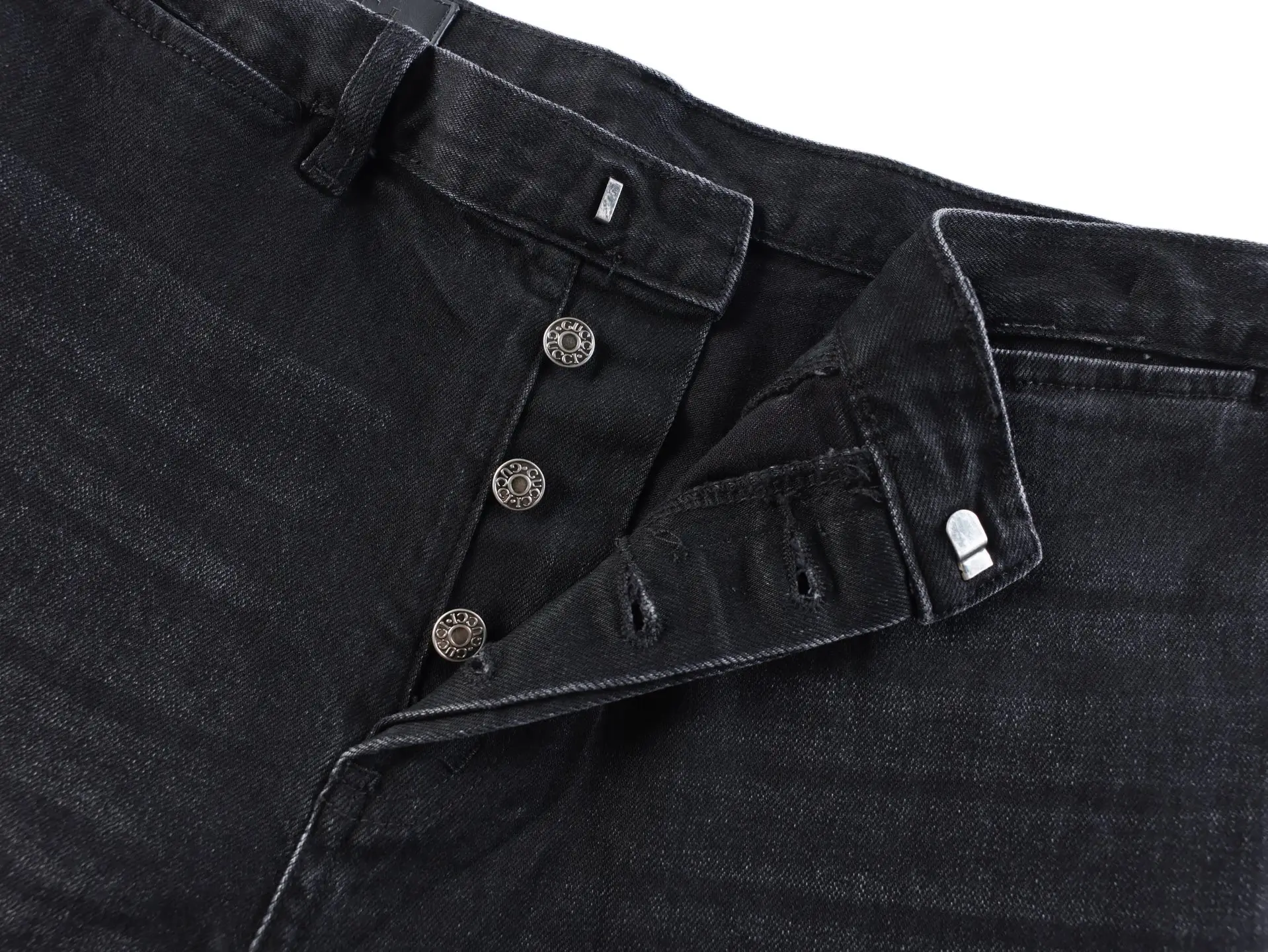 Web-Stripe Straight-Leg Washed Jeans D35022444 — view 4