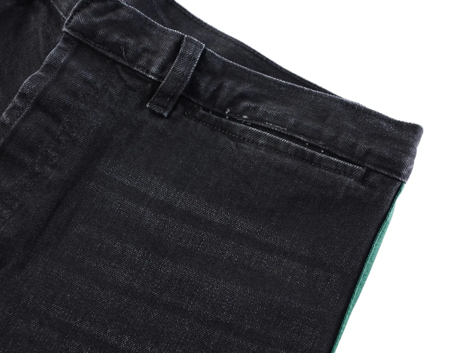 Web-Stripe Straight-Leg Washed Jeans D35022444 — view 5
