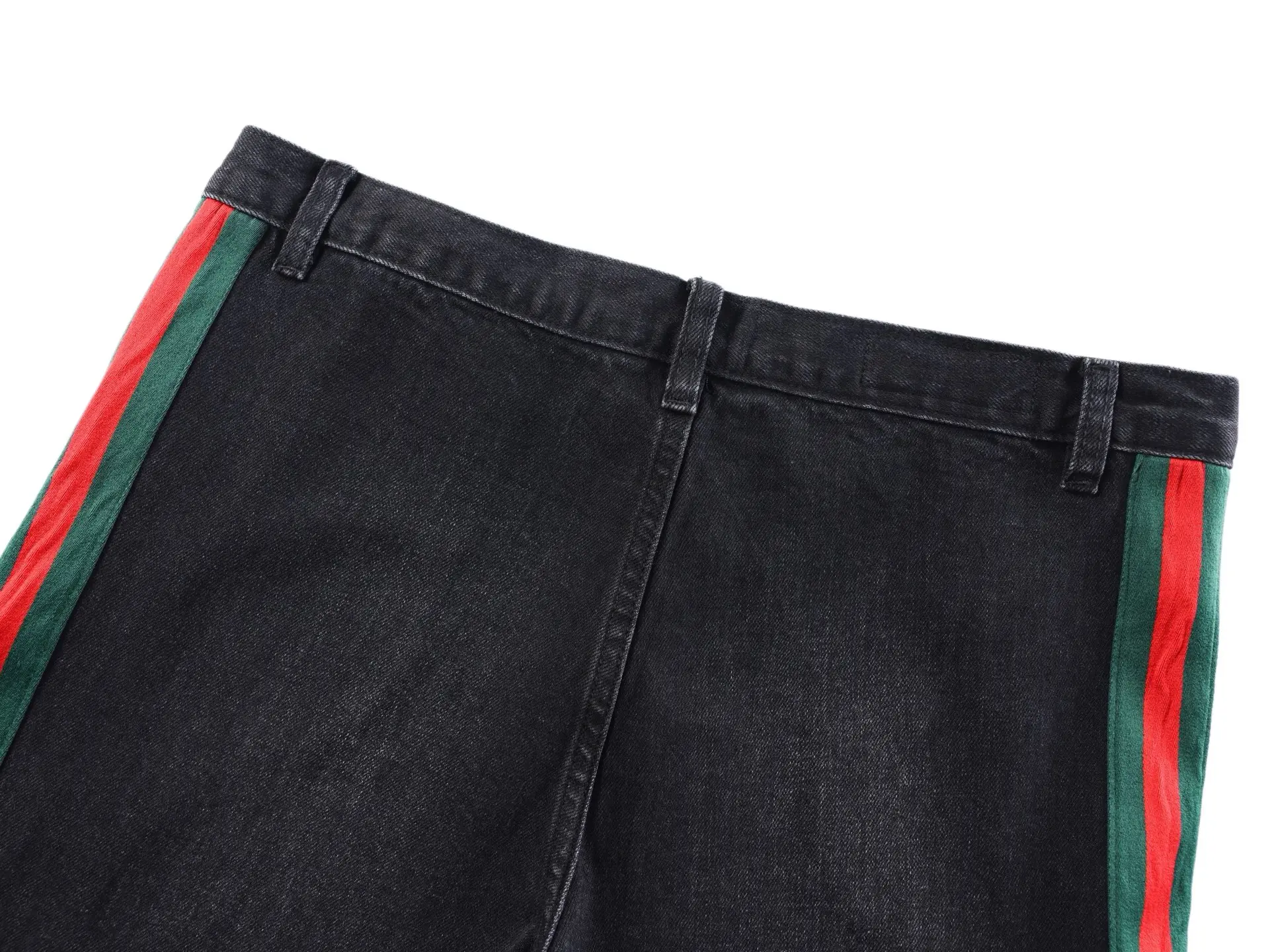 Web-Stripe Straight-Leg Washed Jeans D35022444 — view 6