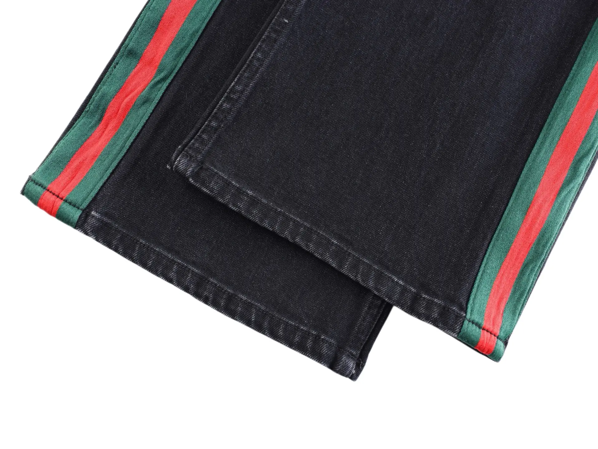 Web-Stripe Straight-Leg Washed Jeans D35022444 — view 8