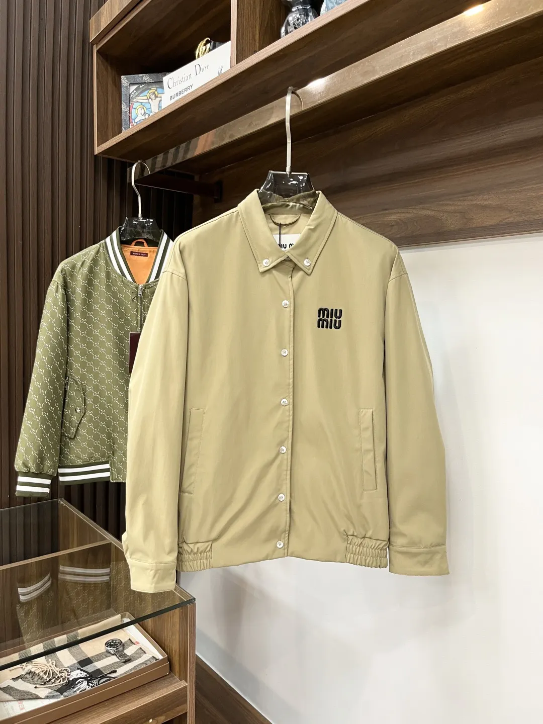 Embroidered Logo Button-Up Jacket D35015157