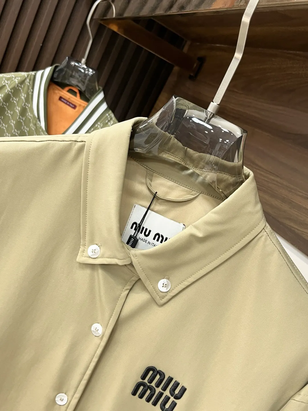 Embroidered Logo Button-Up Jacket D35015157 — view 3