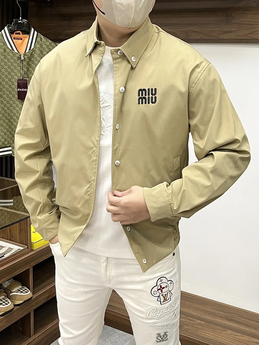 Embroidered Logo Button-Up Jacket D35015157 — view 9