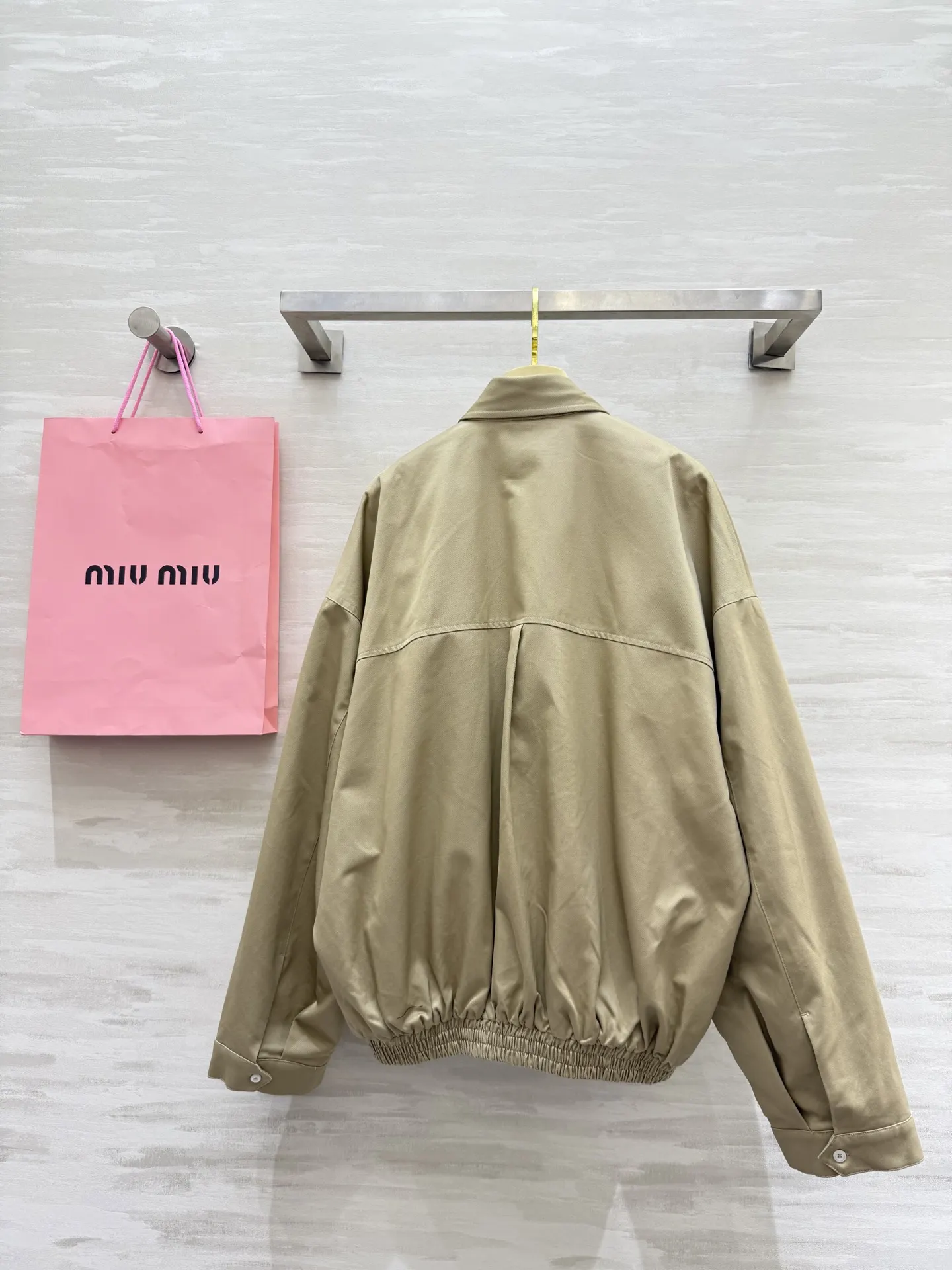 Embroidered Logo Button-Up Bomber Jacket D35015160 — view 2
