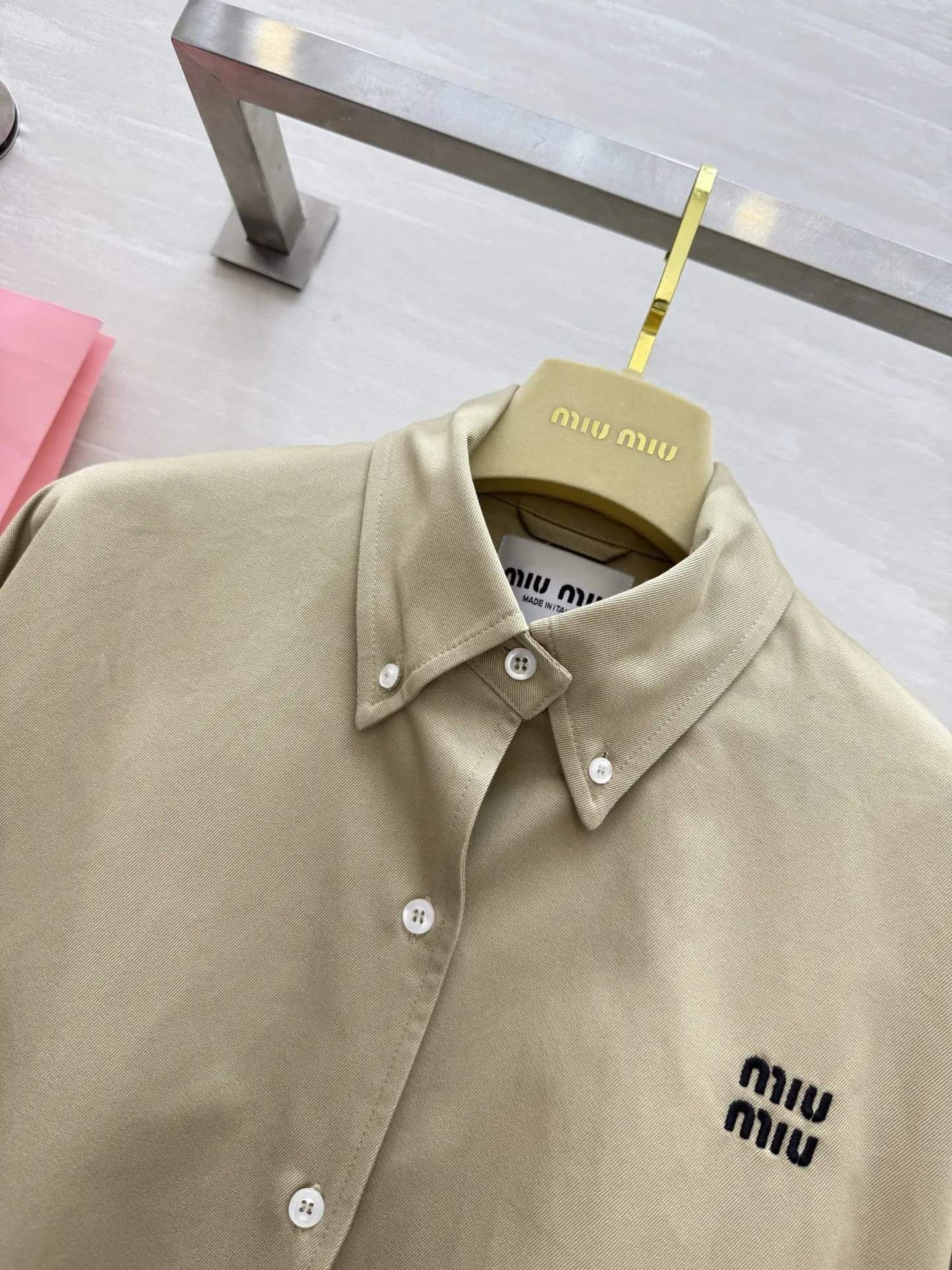 Embroidered Logo Button-Up Bomber Jacket D35015160 — view 4
