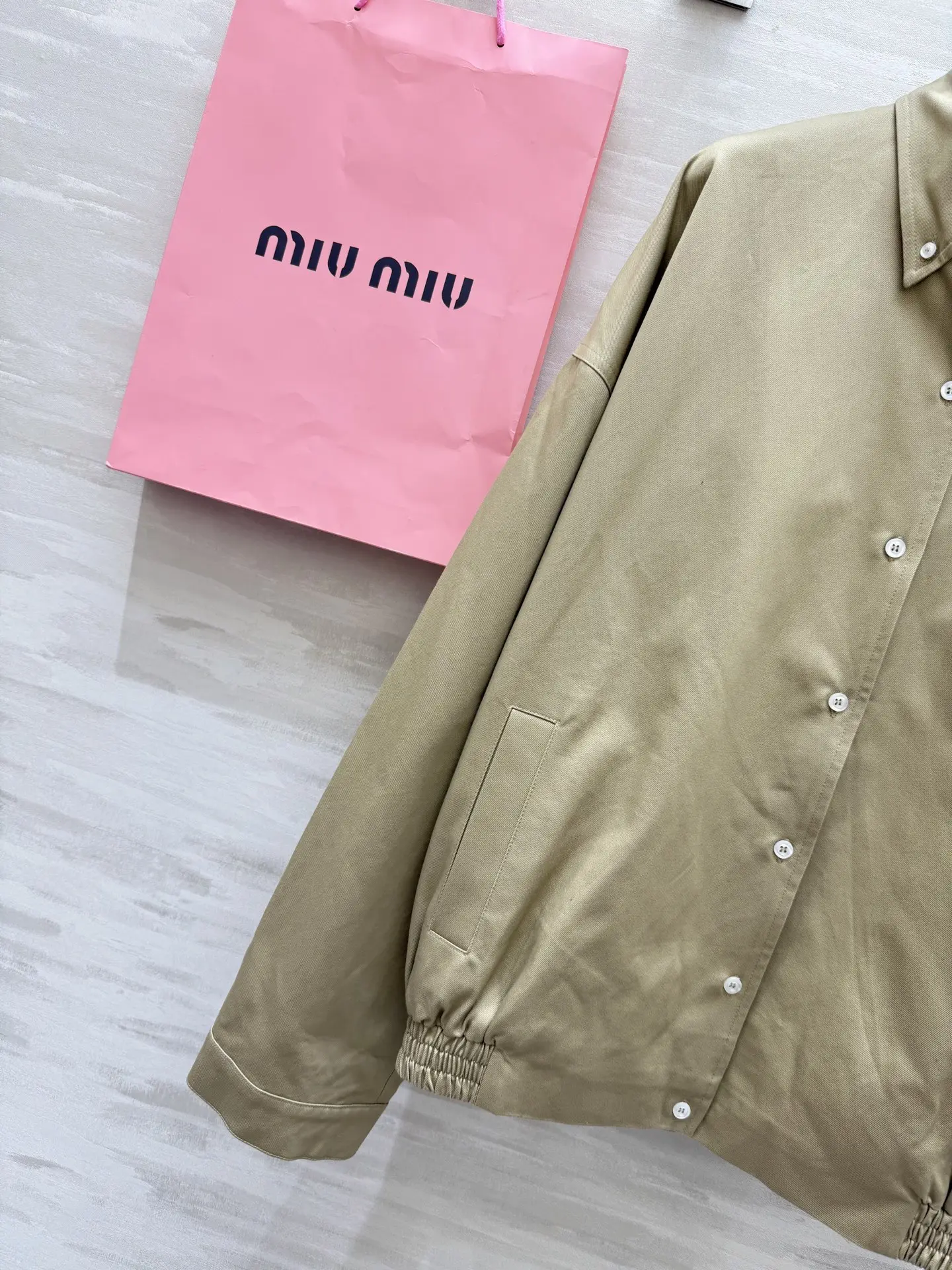 Embroidered Logo Button-Up Bomber Jacket D35015160 — view 7
