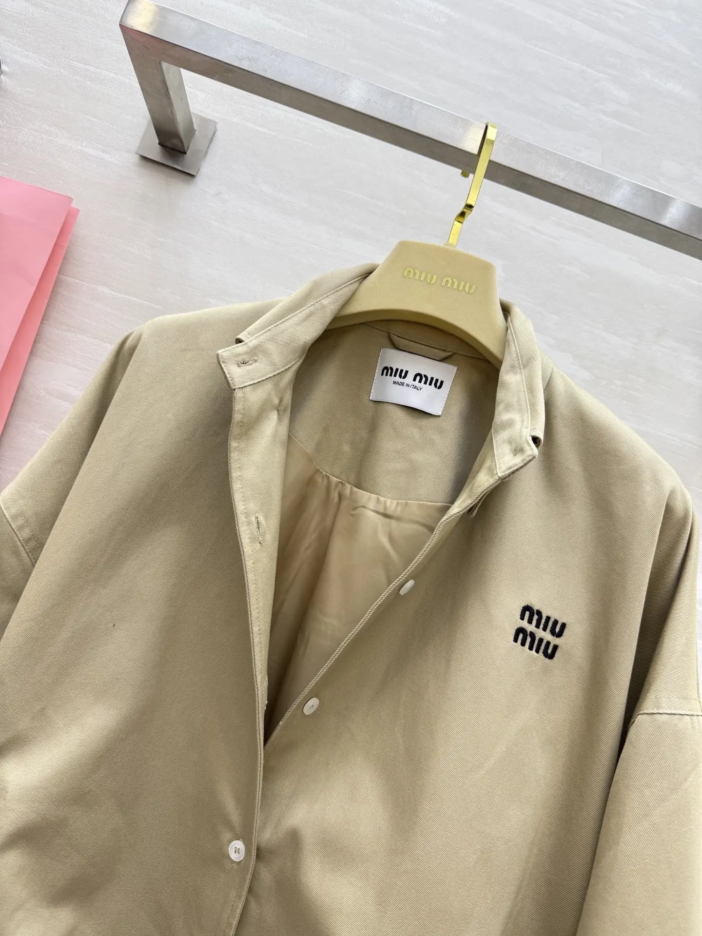 Embroidered Logo Button-Up Bomber Jacket D35015160 — view 8