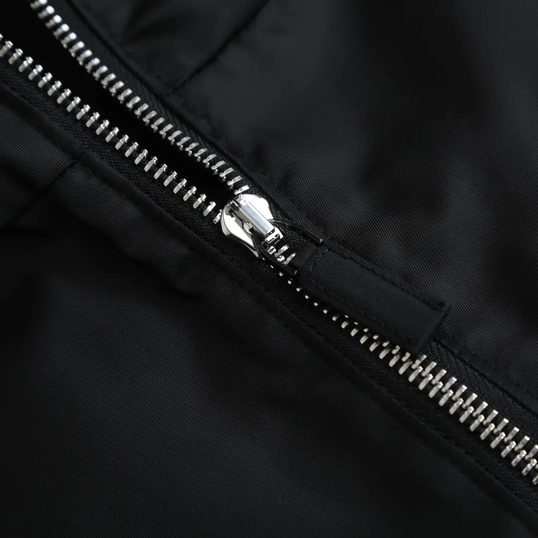 Re-Nylon Hooded Jacket with Enamel Triangle Logo D35014186 — view 5