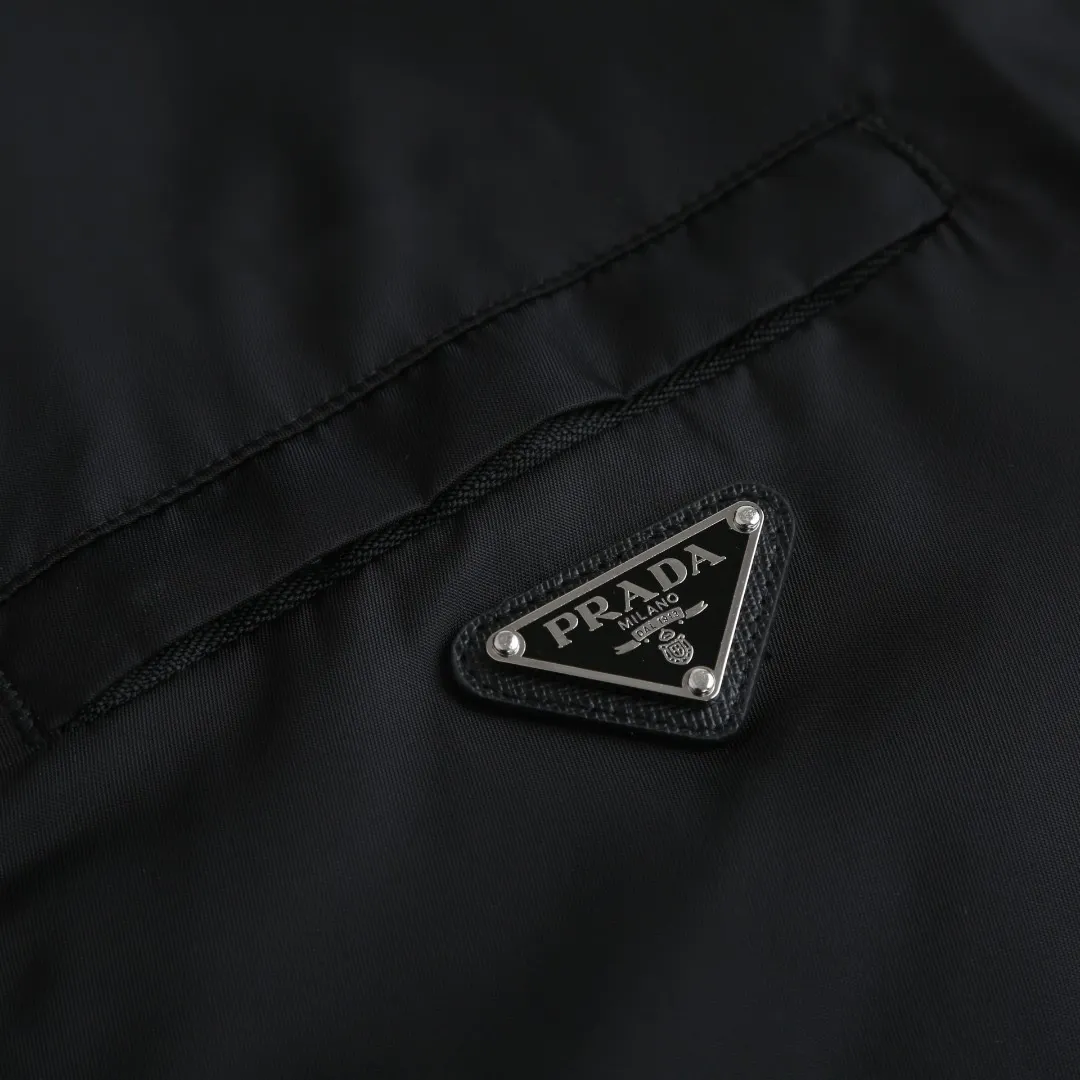 Re-Nylon Hooded Jacket with Enamel Triangle Logo D35014186 — view 6