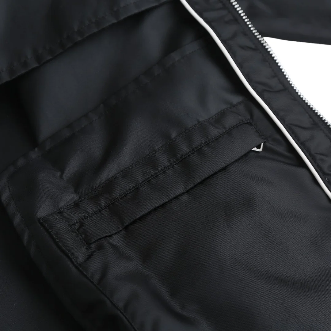 Re-Nylon Hooded Jacket with Enamel Triangle Logo D35014186 — view 7