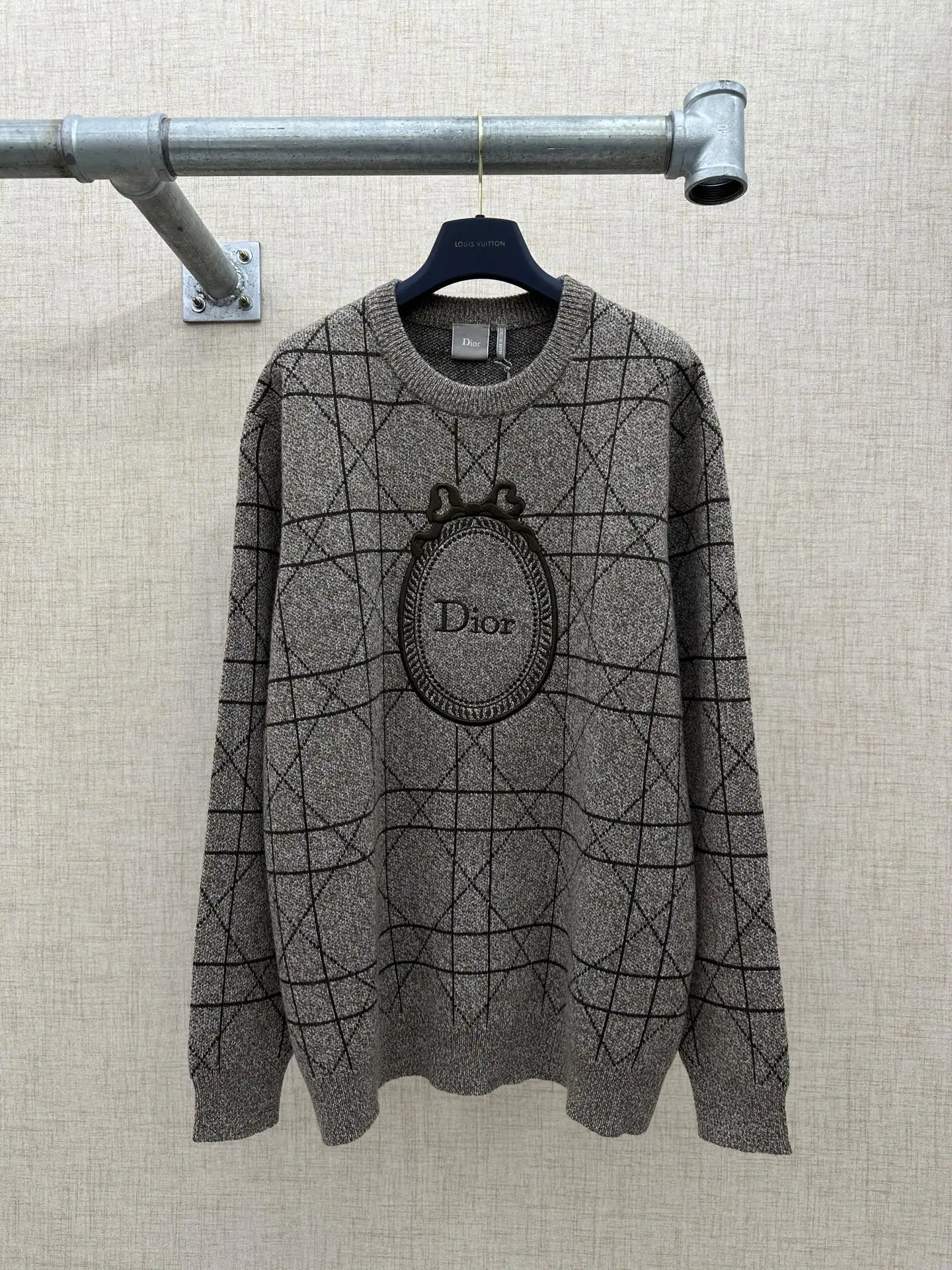 Cannage Jacquard Medaillon Crew-Neck Sweater D35022738