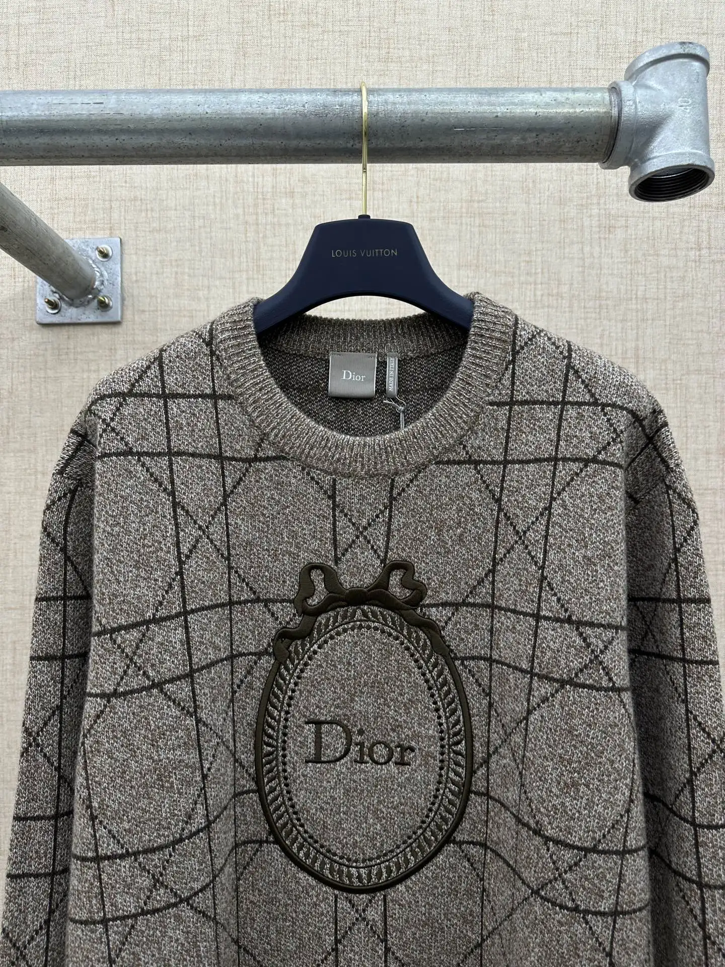 Cannage Jacquard Medaillon Crew-Neck Sweater D35022738 — view 3