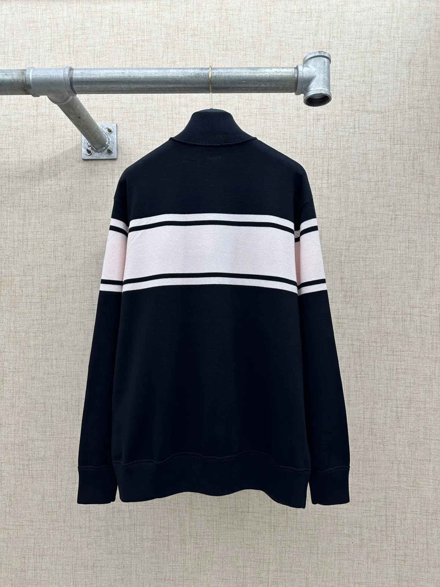Logo-Embroidered Striped Cotton Knit Track Jacket D35022642 — view 2