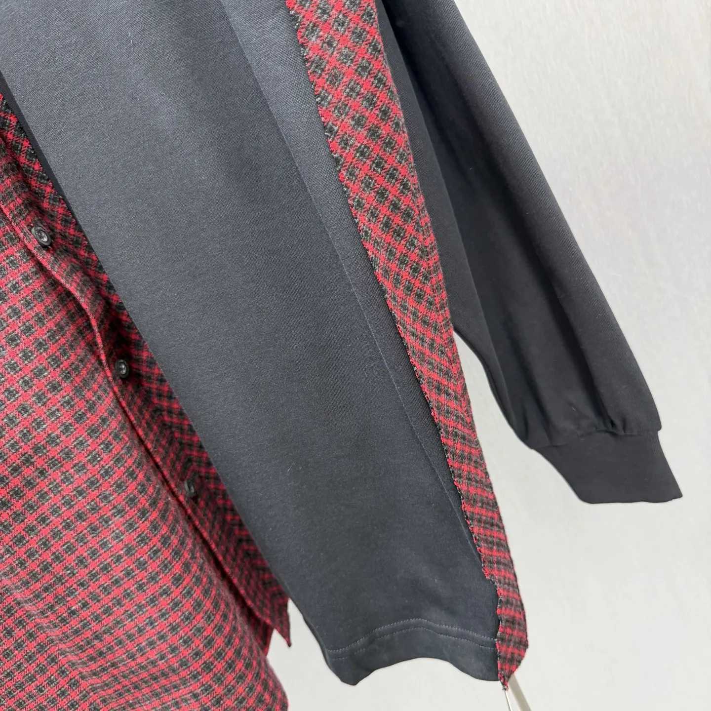 Hybrid Checked Flannel and Jersey T-Shirt D35014573 — view 5