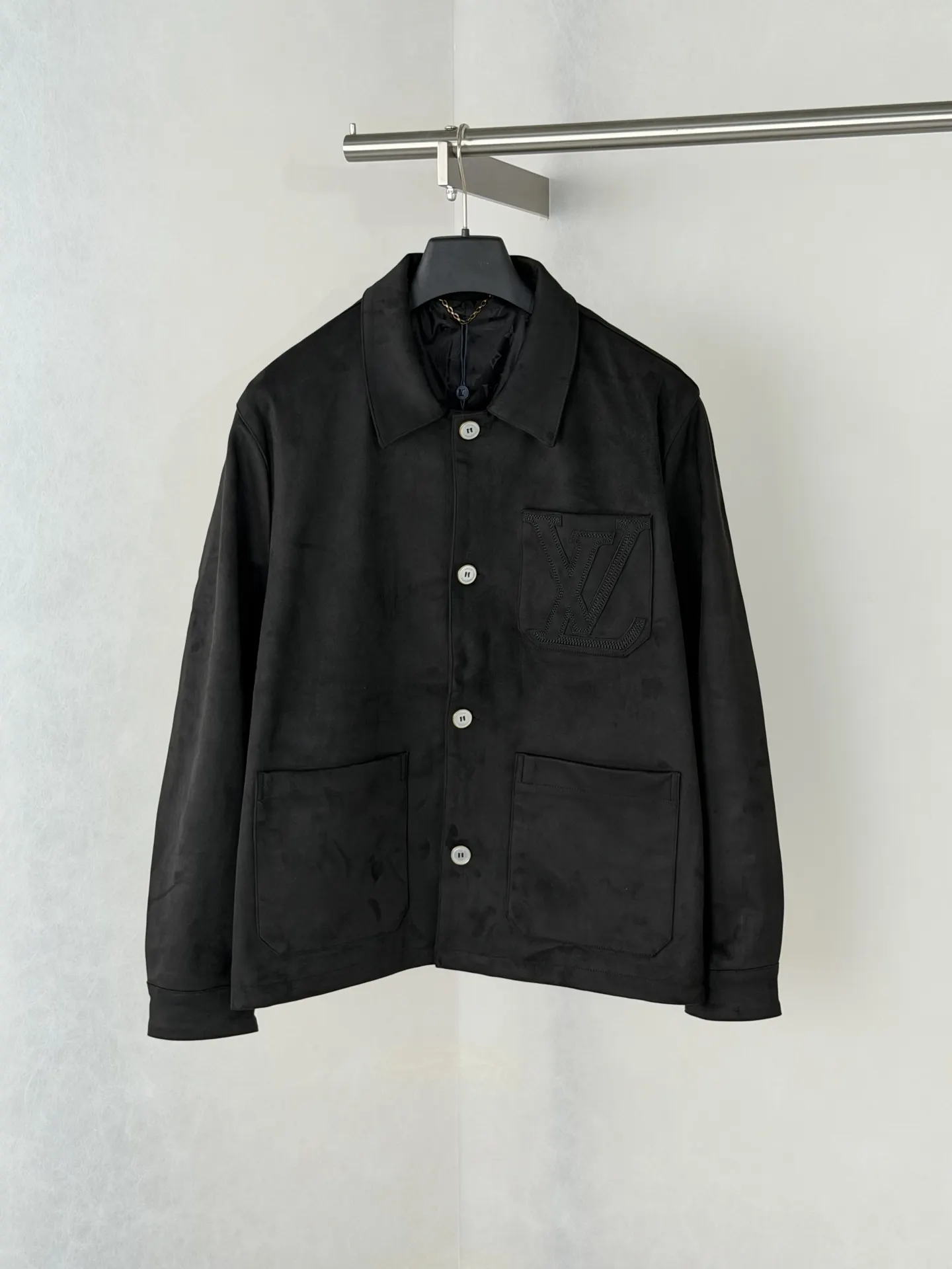 Embossed Logo Faux-Suede Overshirt Jacket D35518681