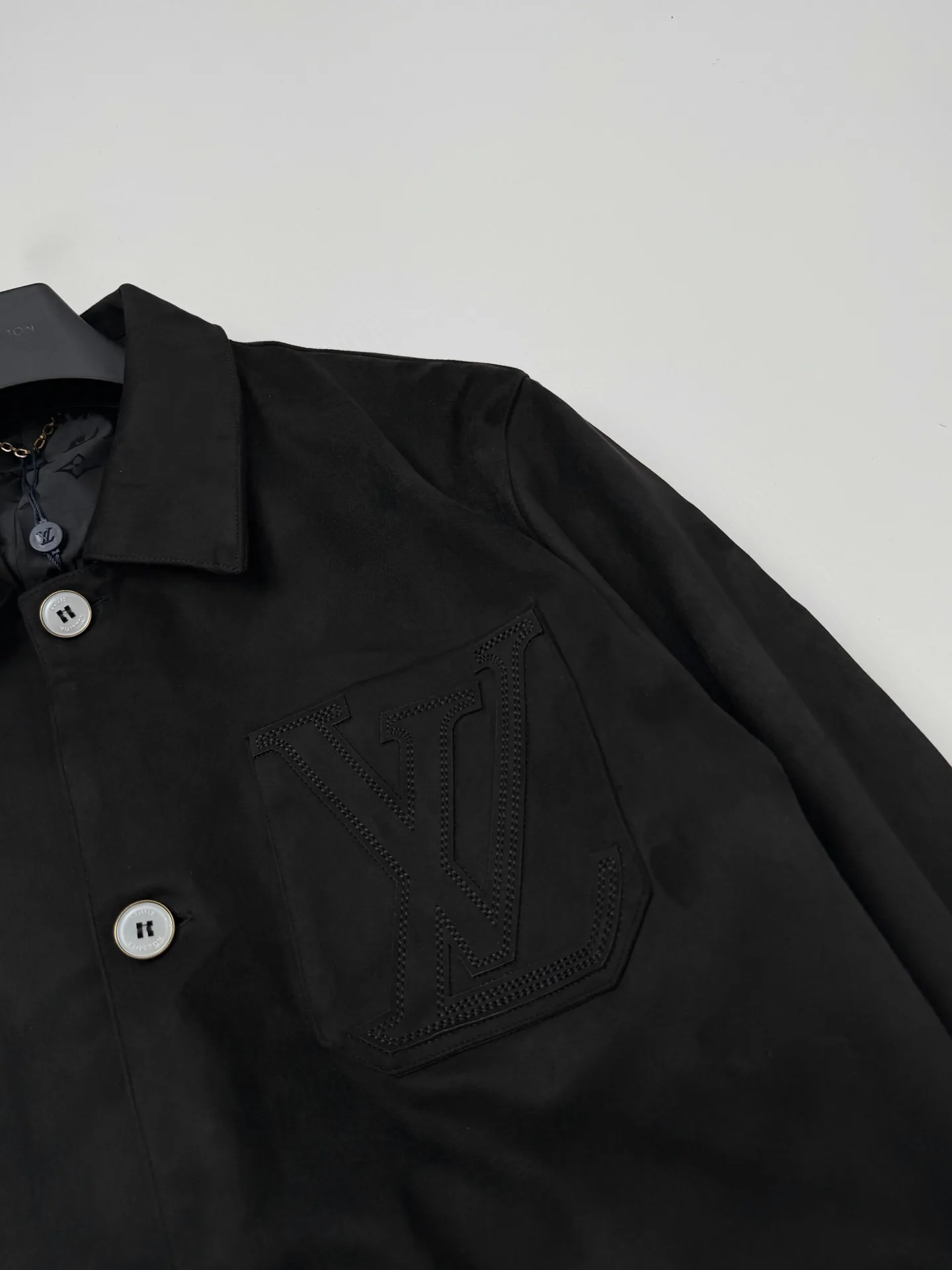 Embossed Logo Faux-Suede Overshirt Jacket D35518681 — view 5