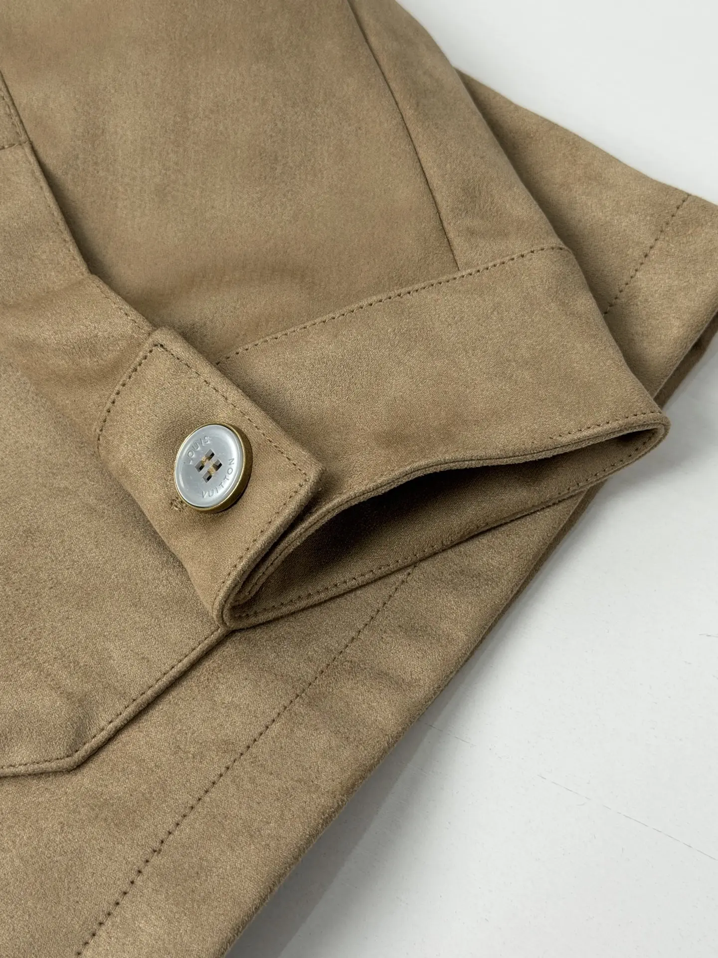 Logo-Embroidered Faux Suede Overshirt D35518680 — view 5