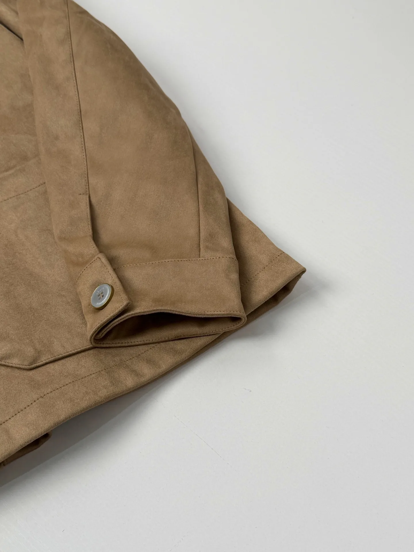 Logo-Embroidered Faux Suede Overshirt D35518680 — view 6