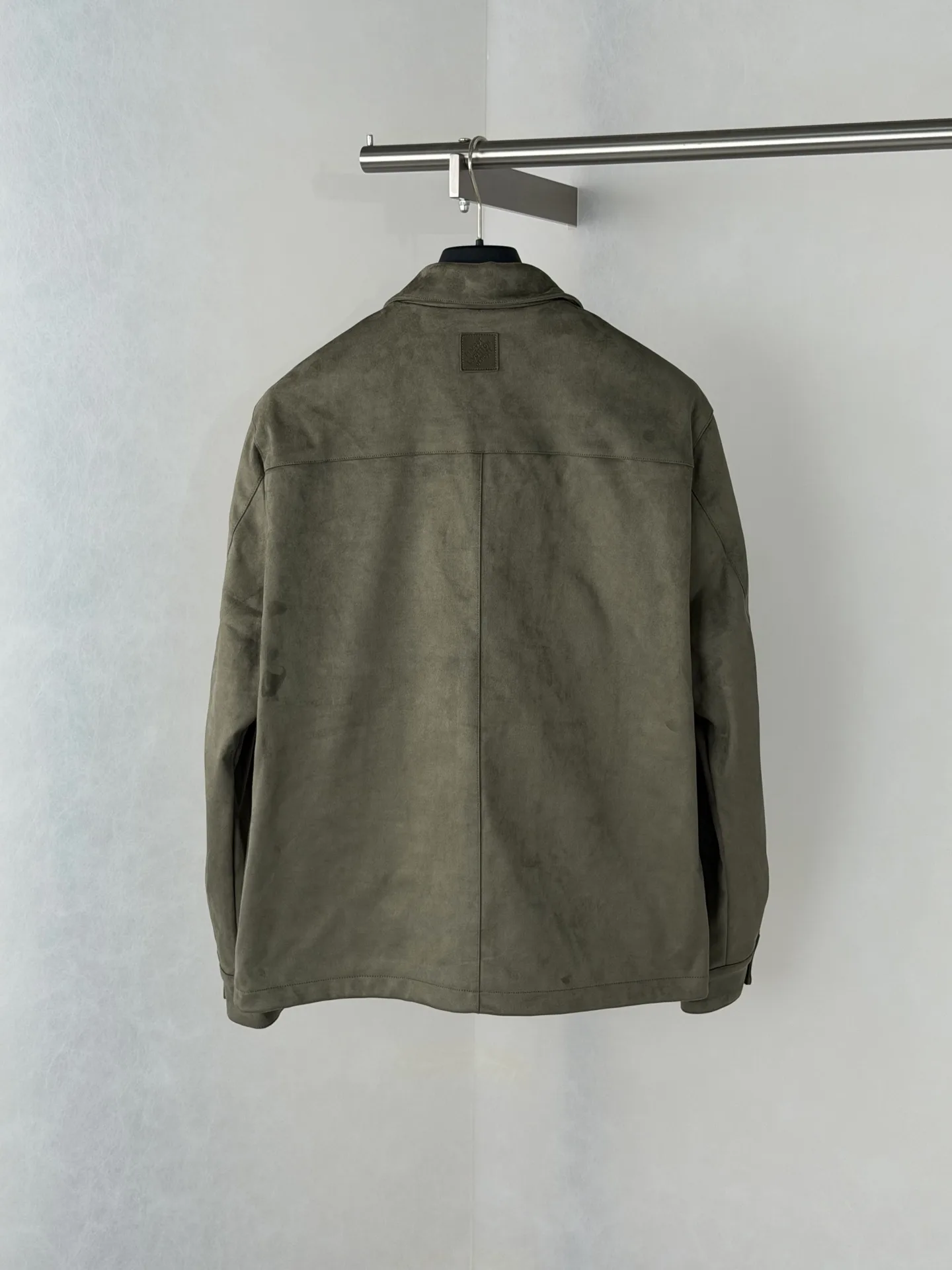 Logo-Embroidered Faux Suede Overshirt Jacket D35518679 — view 2