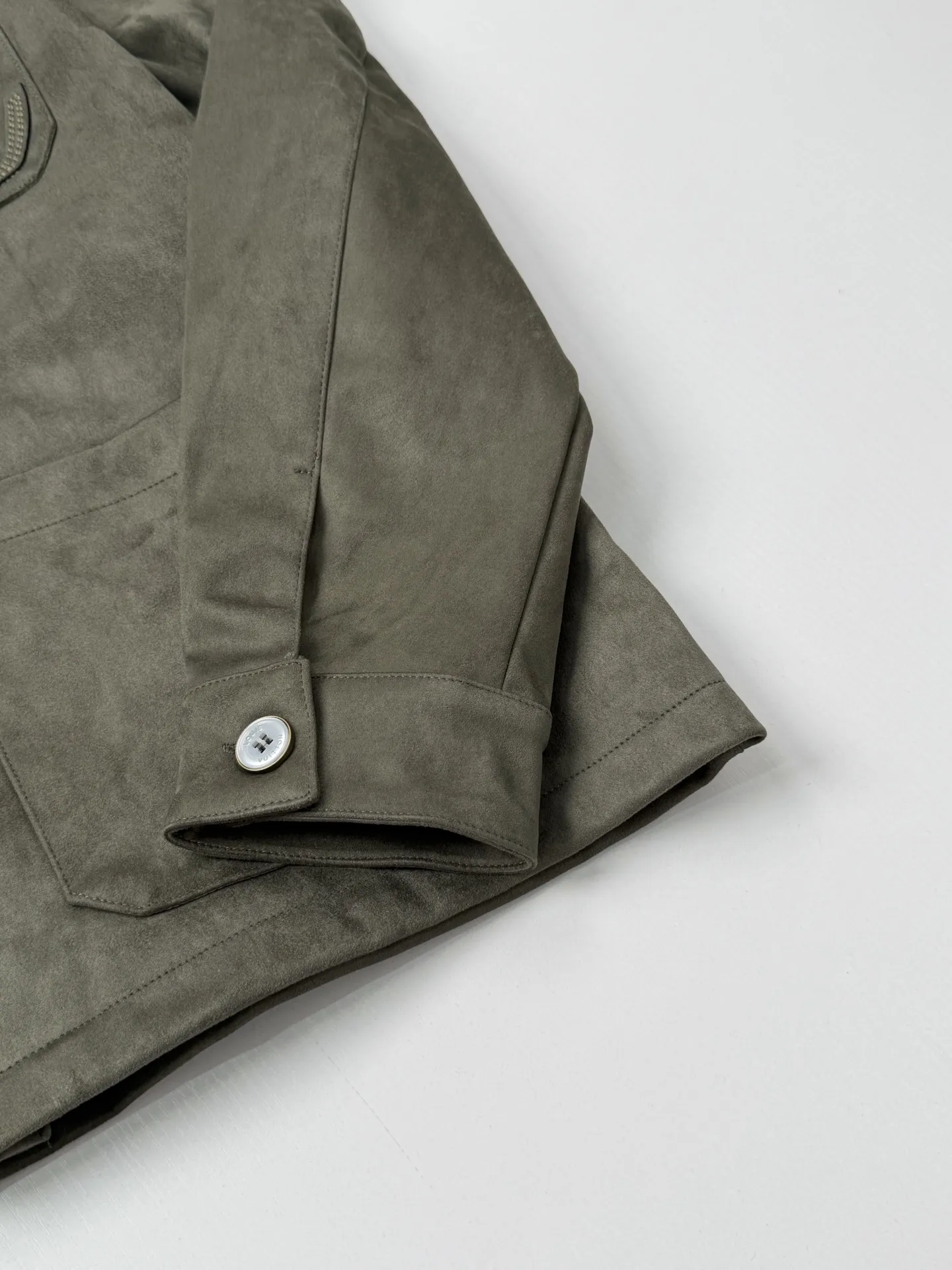 Logo-Embroidered Faux Suede Overshirt Jacket D35518679 — view 6